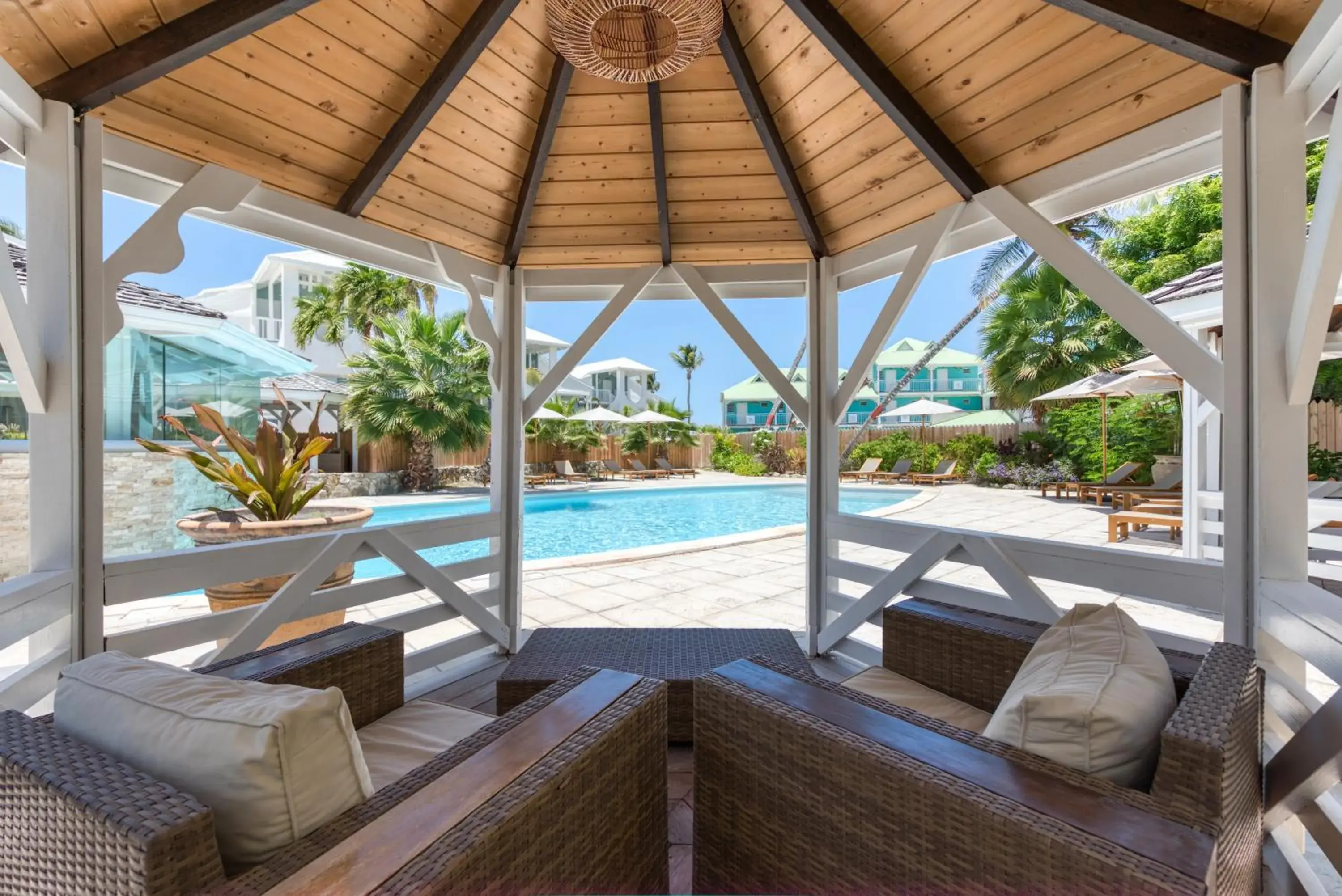 Pool view in La Playa Orient Bay Pool view in La Playa Orient Bay