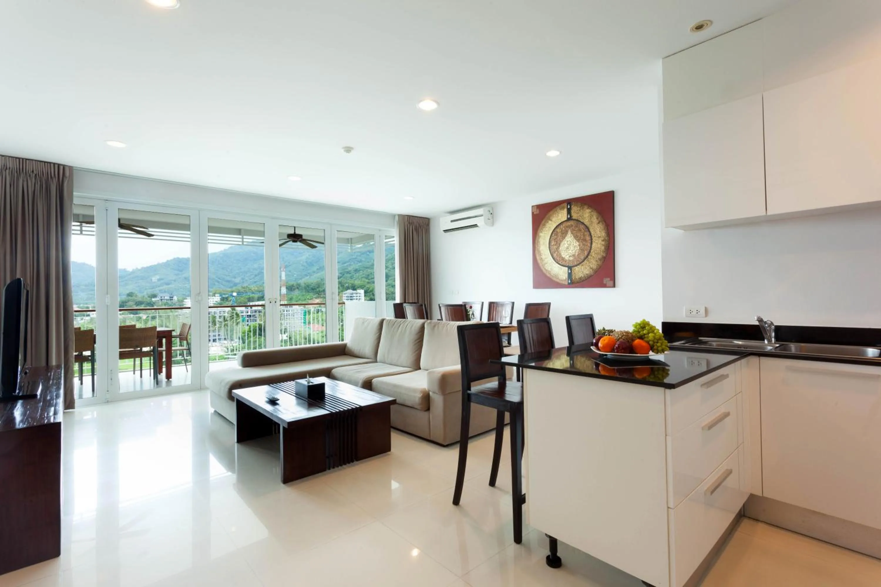Living room in The Park Surin Serviced Apartments by RESAVA