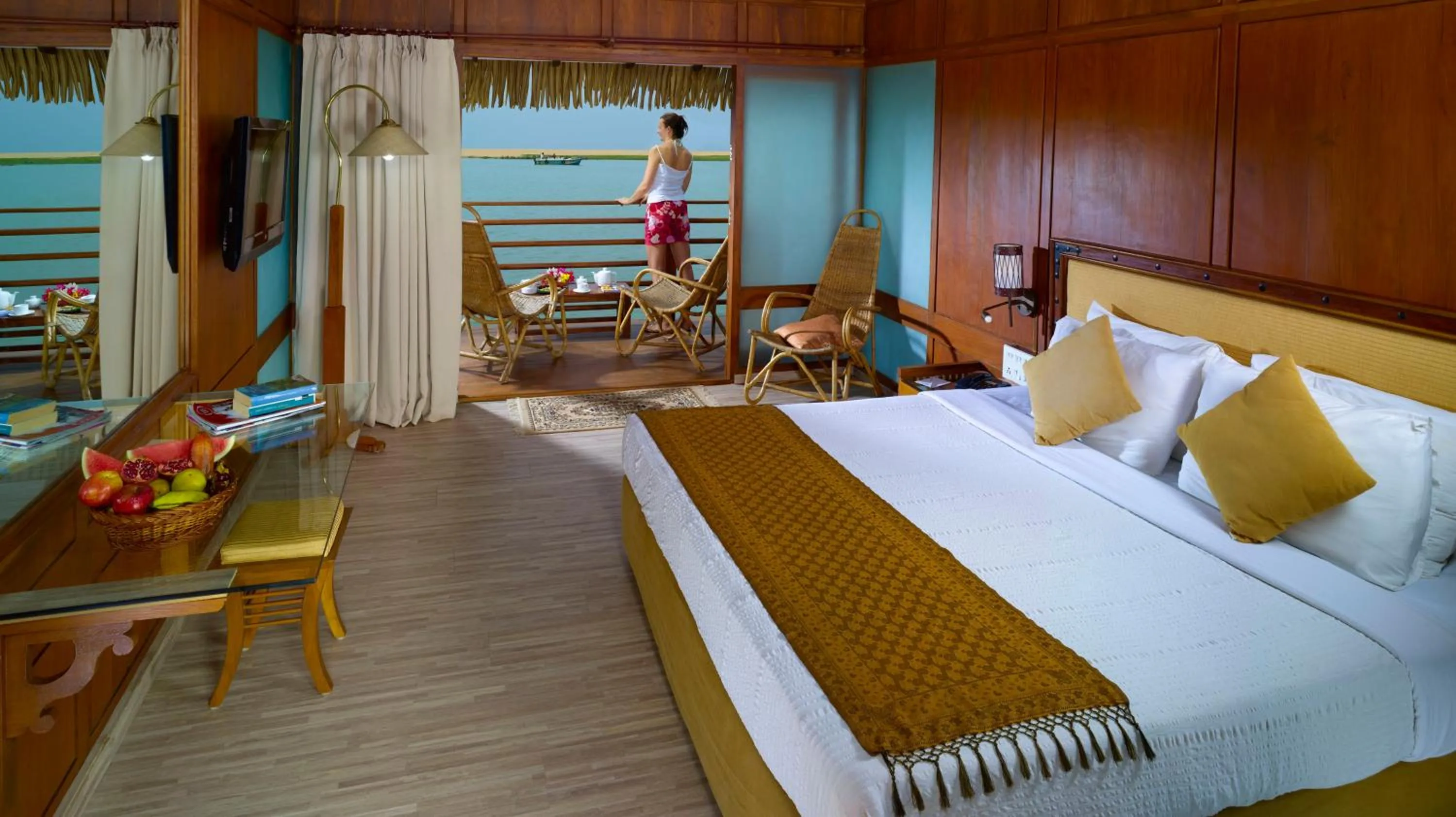 Bedroom, Bed in Poovar Island Resort