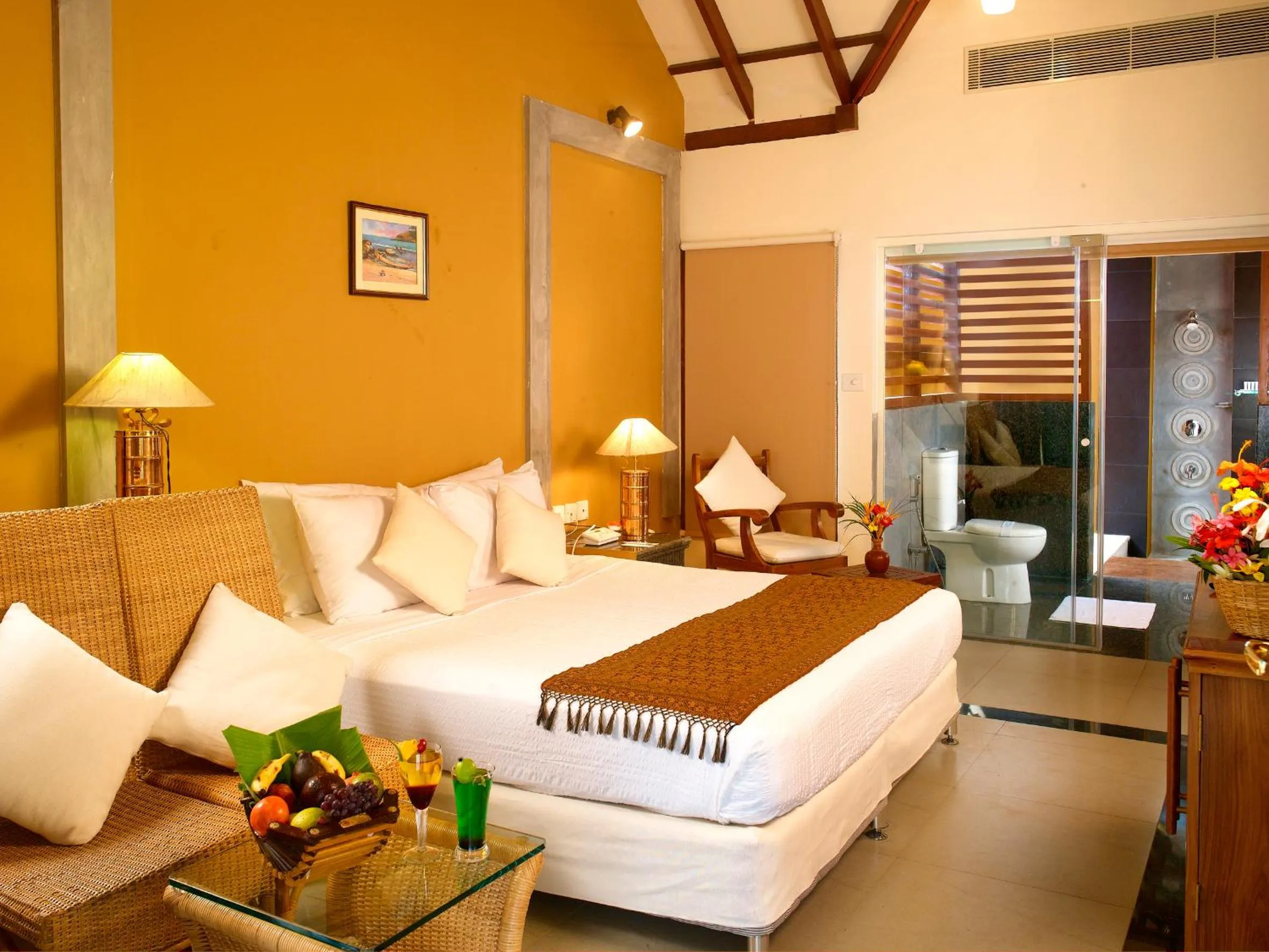Bedroom, Bed in Poovar Island Resort