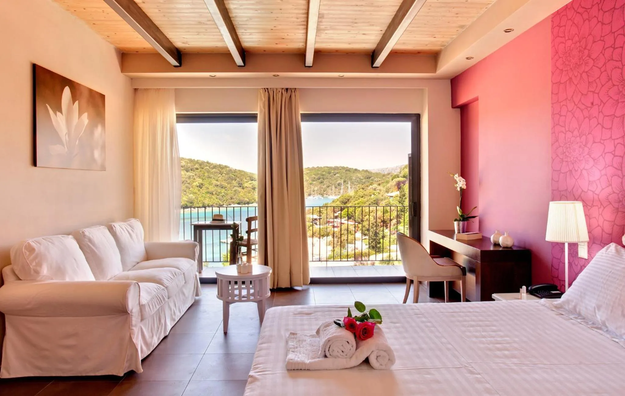 Balcony/Terrace, Bed in Ornella Beach Resort & Villas