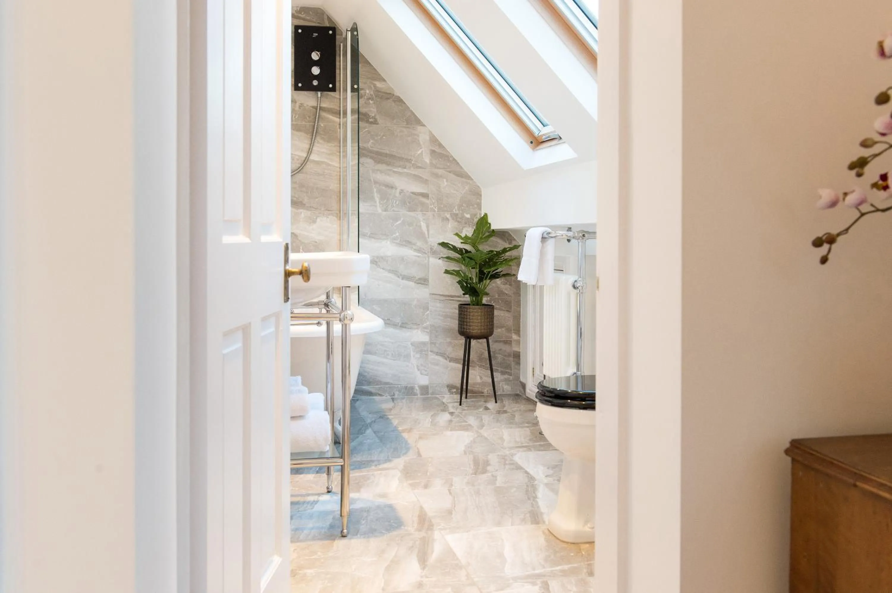 Shower in The Tower by Harrogate Serviced Apartments