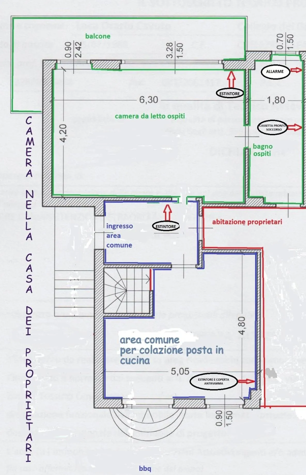 Floor plan in B&B L'Assiolo