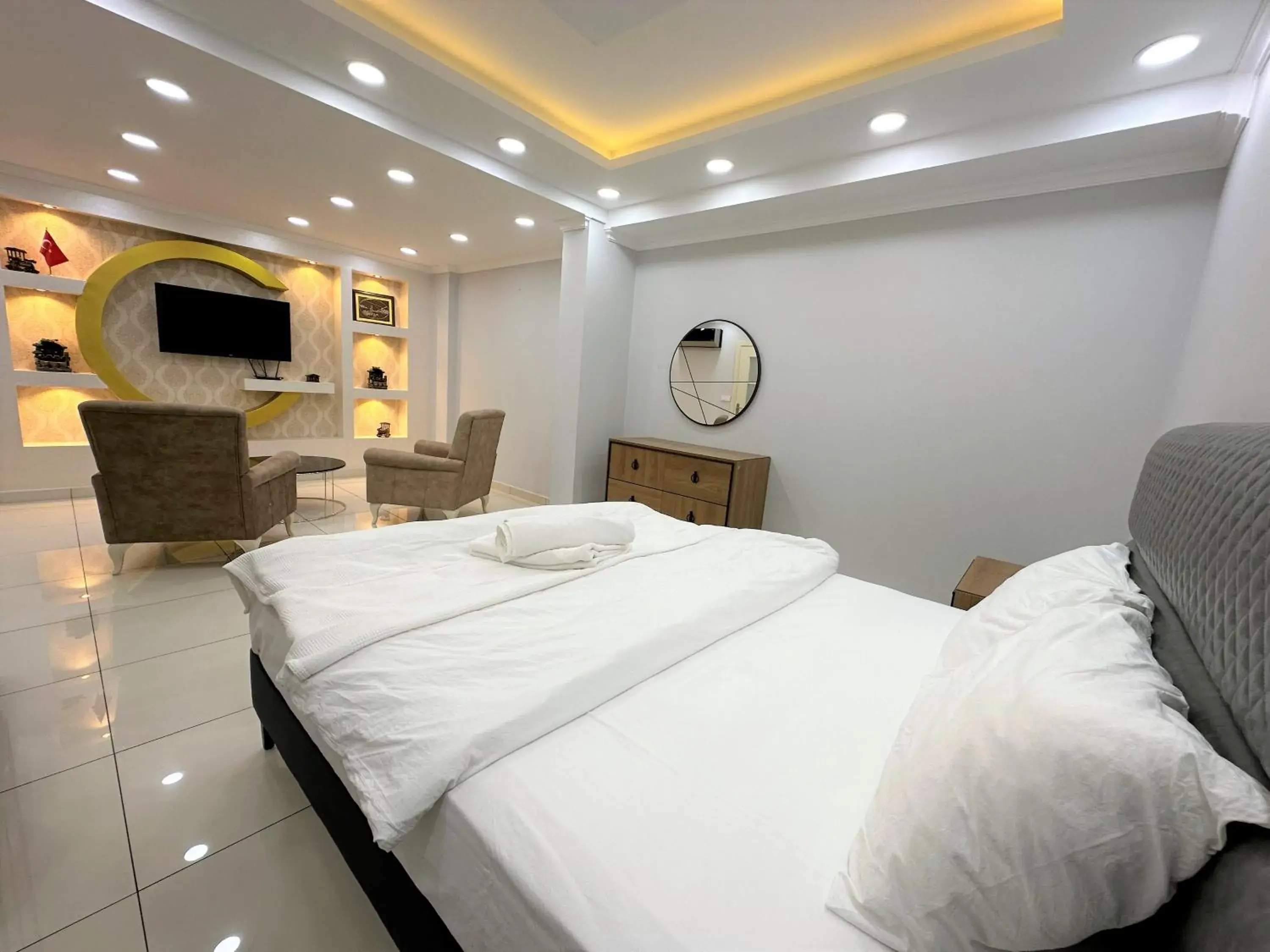 TV and multimedia, Bed in Cerrahpasa Apart Hotel TV and multimedia, Bed in Cerrahpasa Apart Hotel