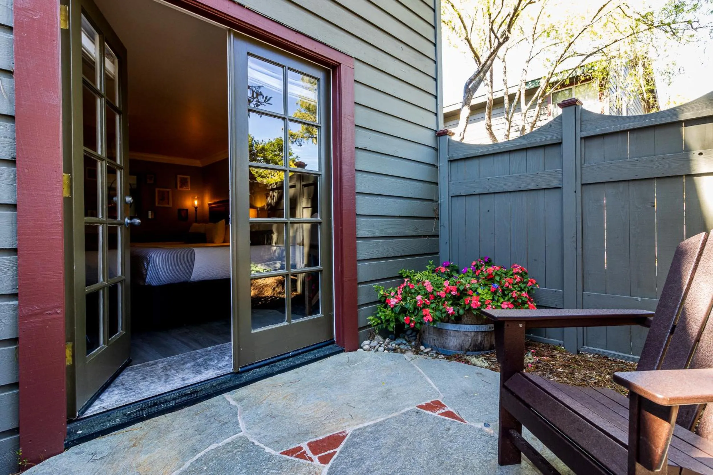 Patio in Cambria Pines Lodge