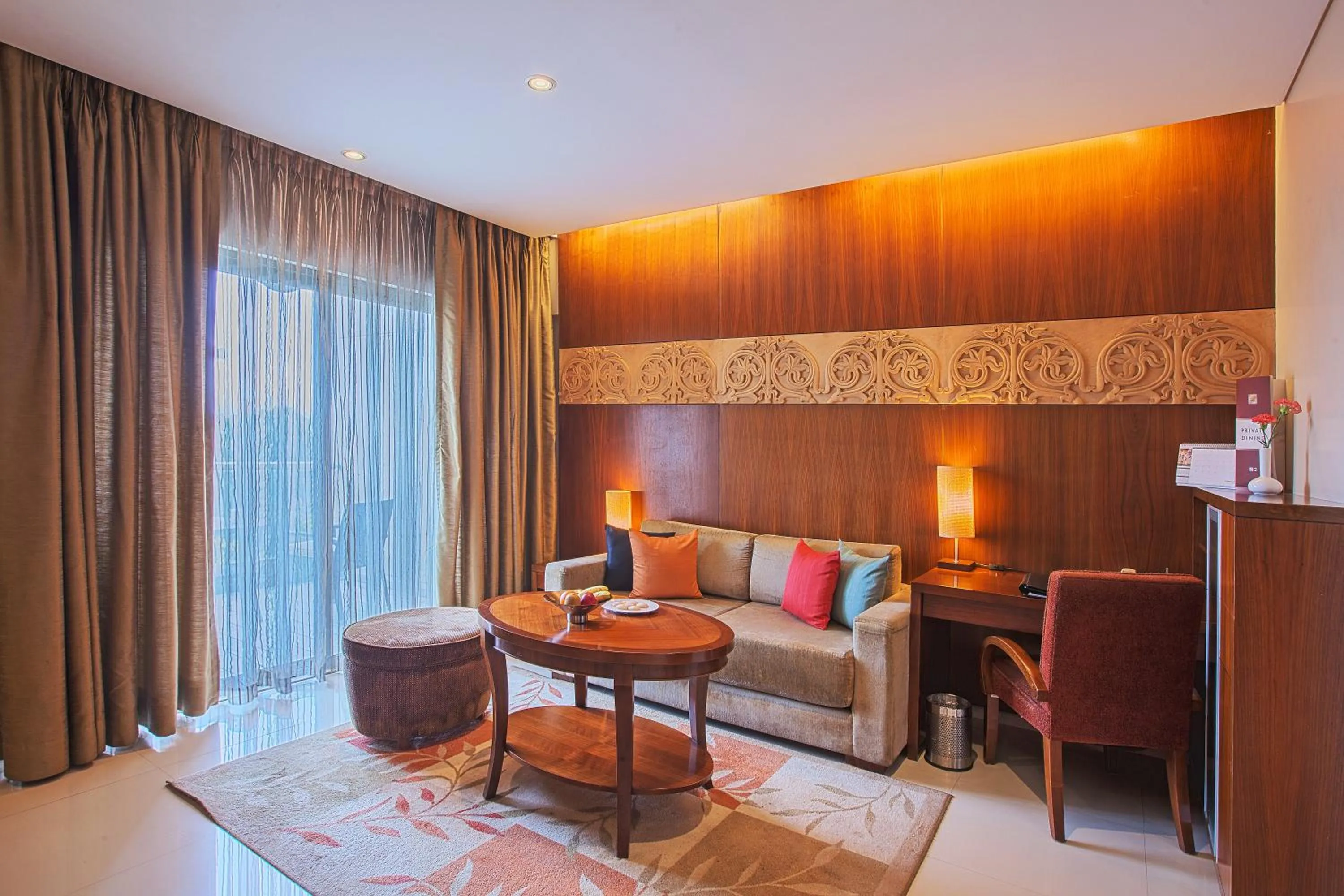 Living room, Bed in Oakwood Residence Naylor Road Pune