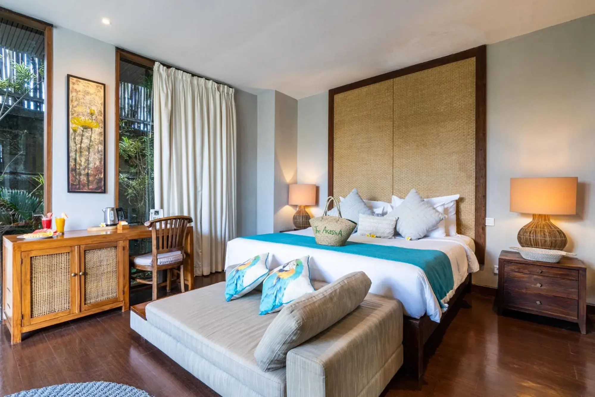 Garden view, Bed in The Akasha Seminyak Bali Luxury Villas Garden view, Bed in The Akasha Seminyak Bali Luxury Villas