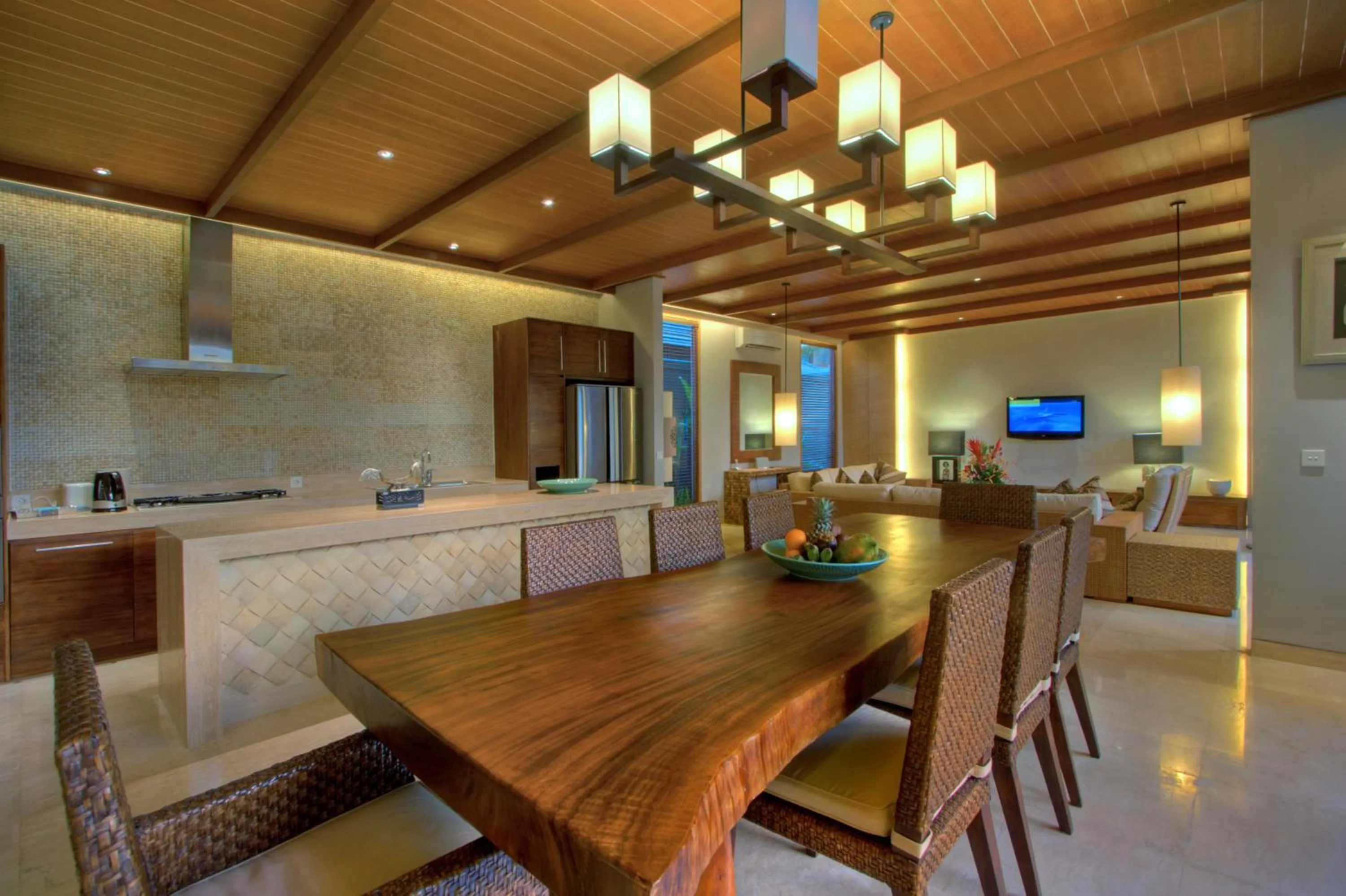 Communal lounge/ TV room in The Akasha Seminyak Bali Luxury Villas