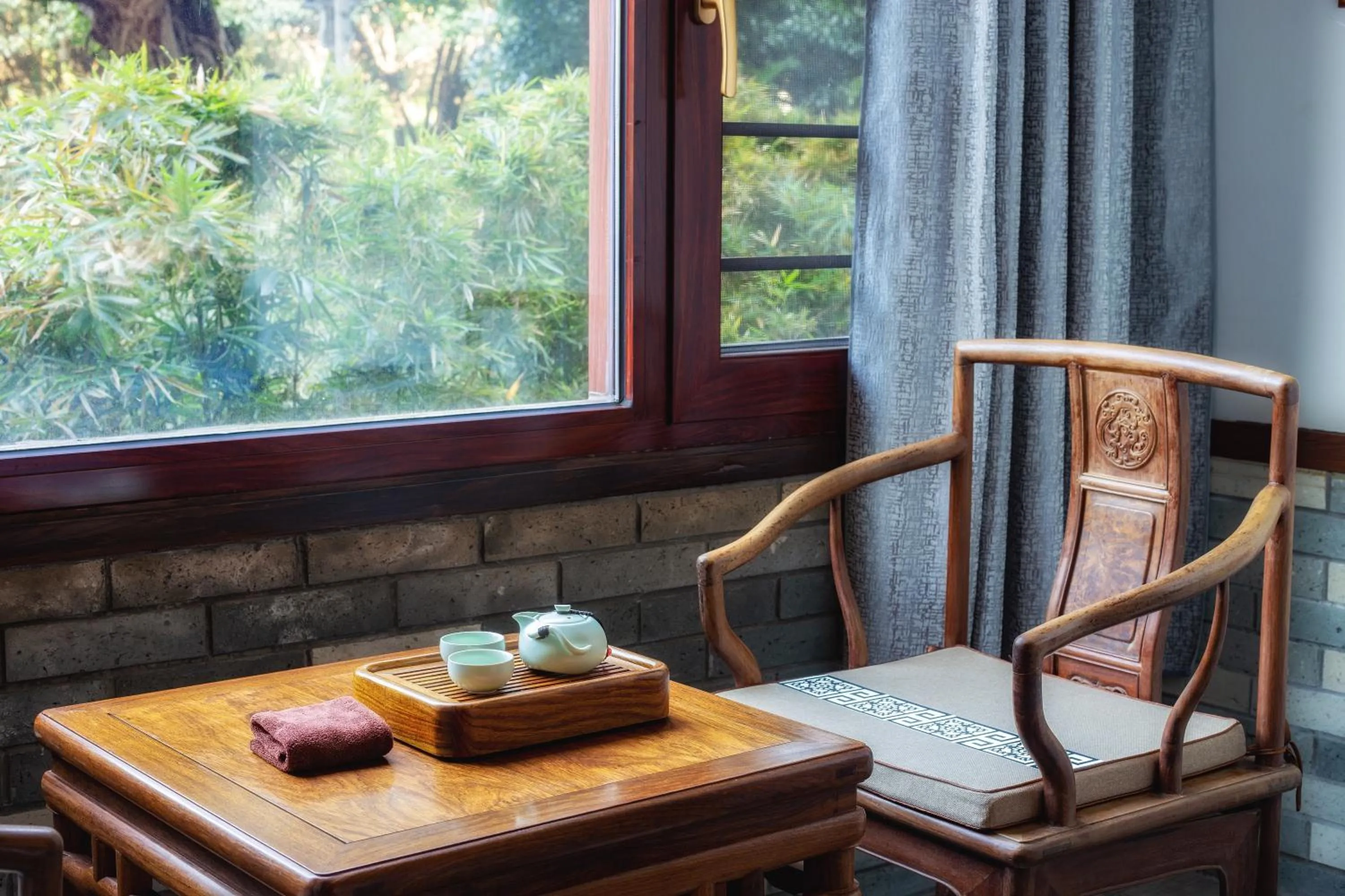 Seating area in Aroma Tea House