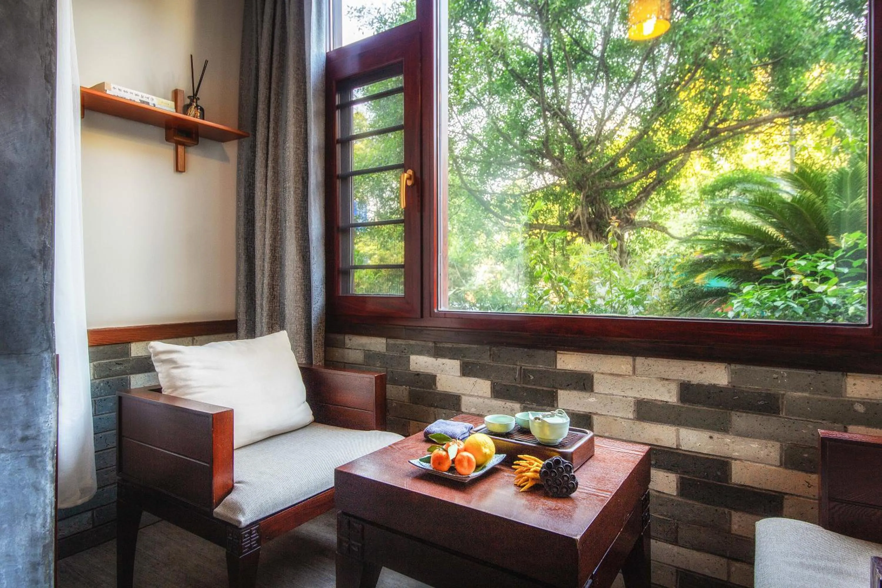 Seating area in Aroma Tea House