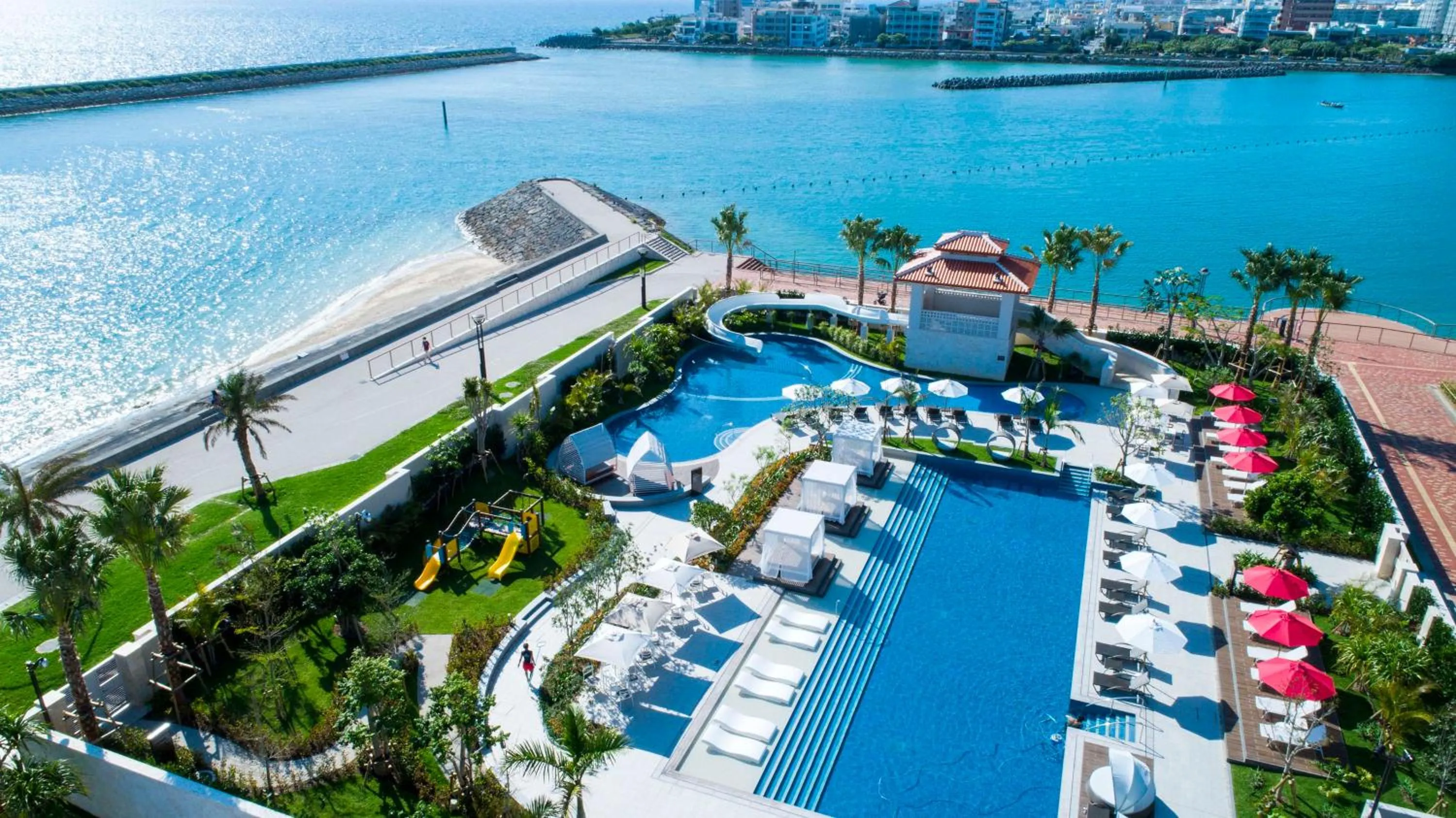 Pool view in DoubleTree by Hilton Okinawa Chatan Resort