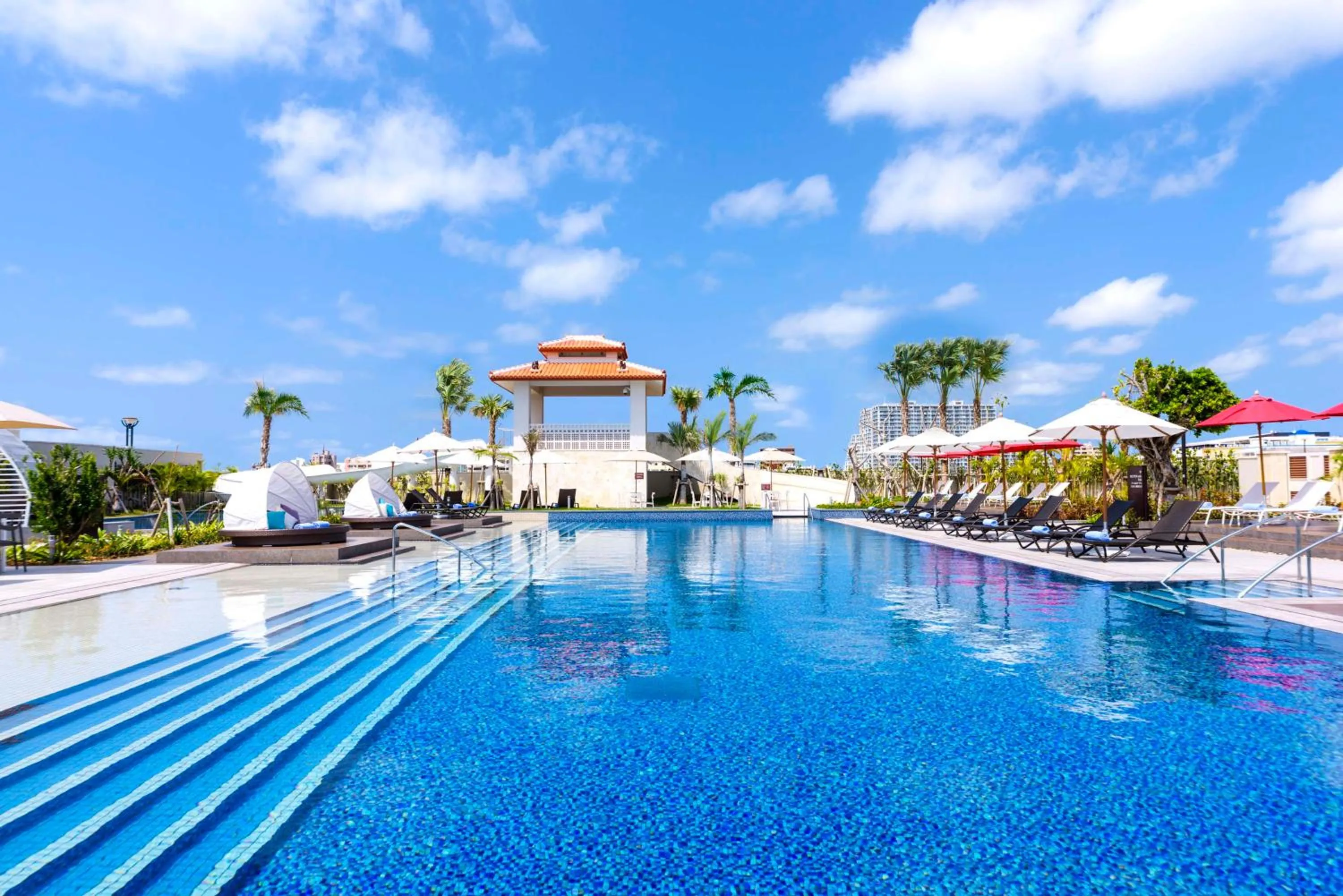 Pool view in DoubleTree by Hilton Okinawa Chatan Resort
