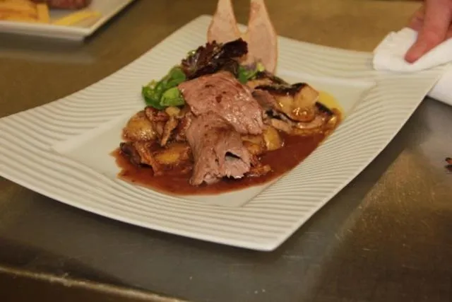 Food close-up in Logis Hôtel de France restaurant le Lucullus