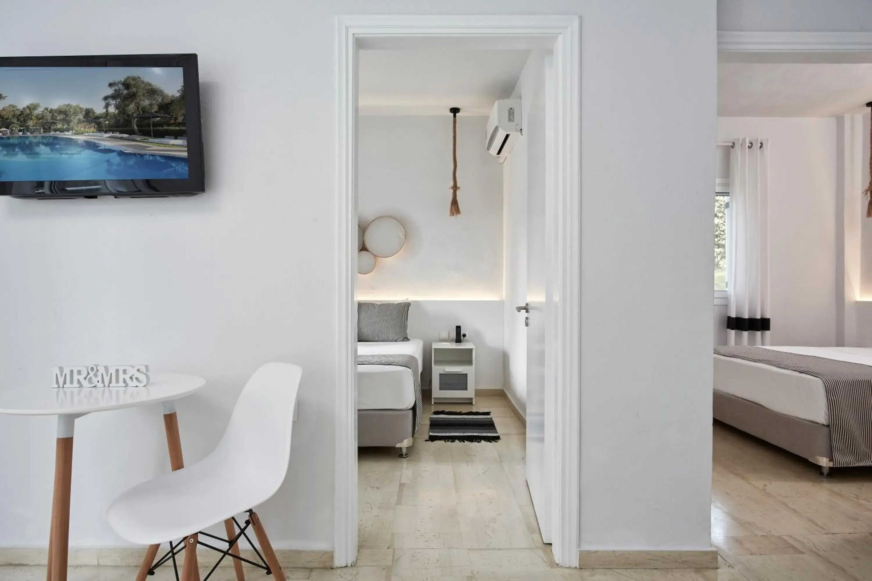 TV and multimedia, Bed in Mr and Mrs White Corfu Couples Retreat Adults Only TV and multimedia, Bed in Mr and Mrs White Corfu Couples Retreat Adults Only