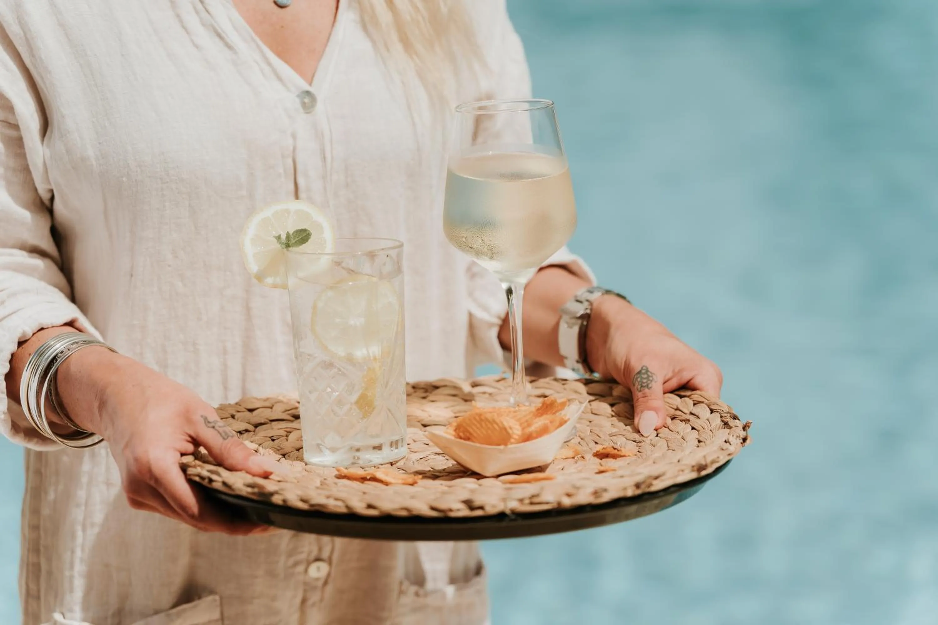 Drinks in Mr and Mrs White Corfu Couples Retreat Adults Only