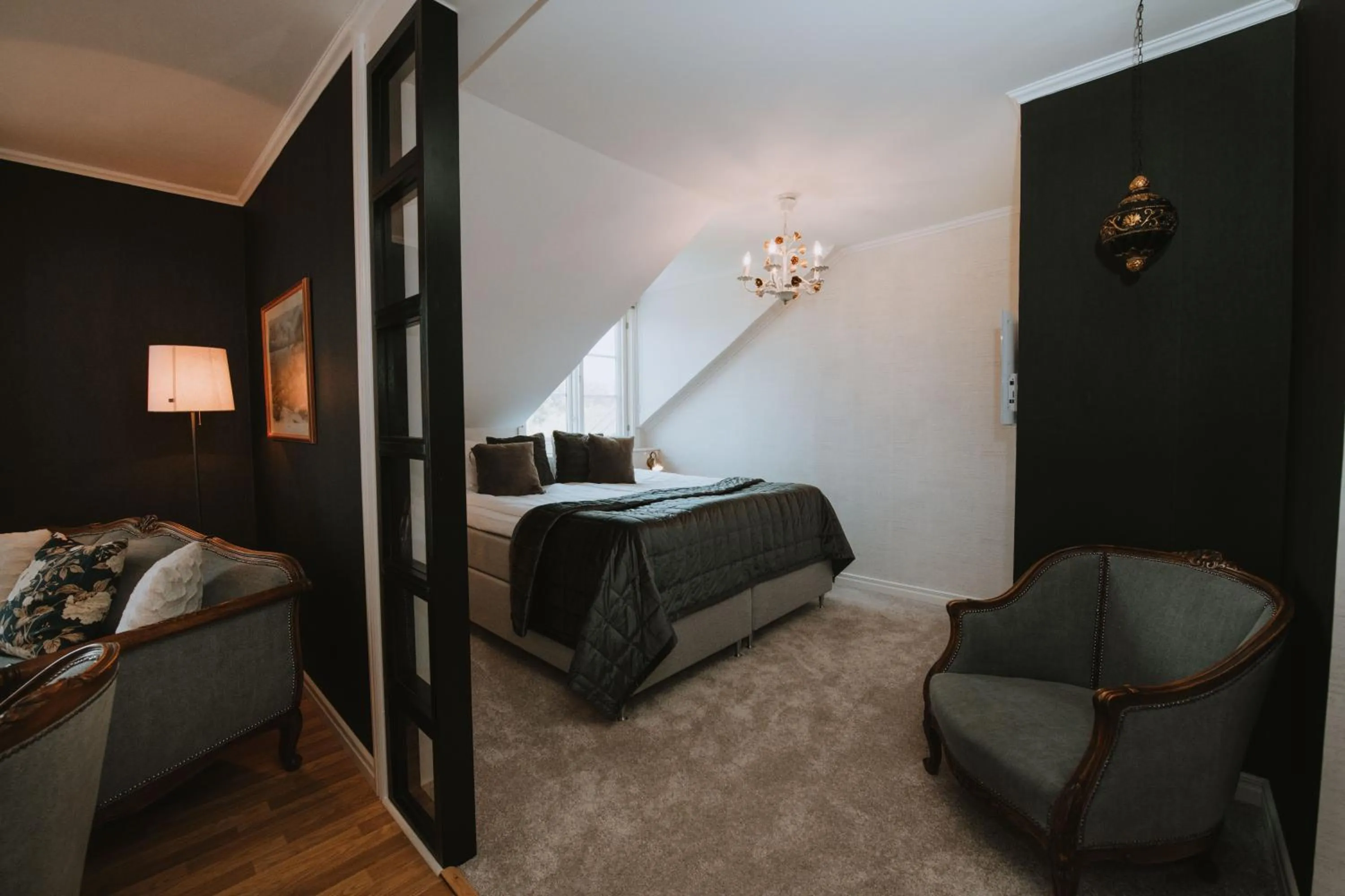 Bedroom, Bed in Toftaholm Herrgård