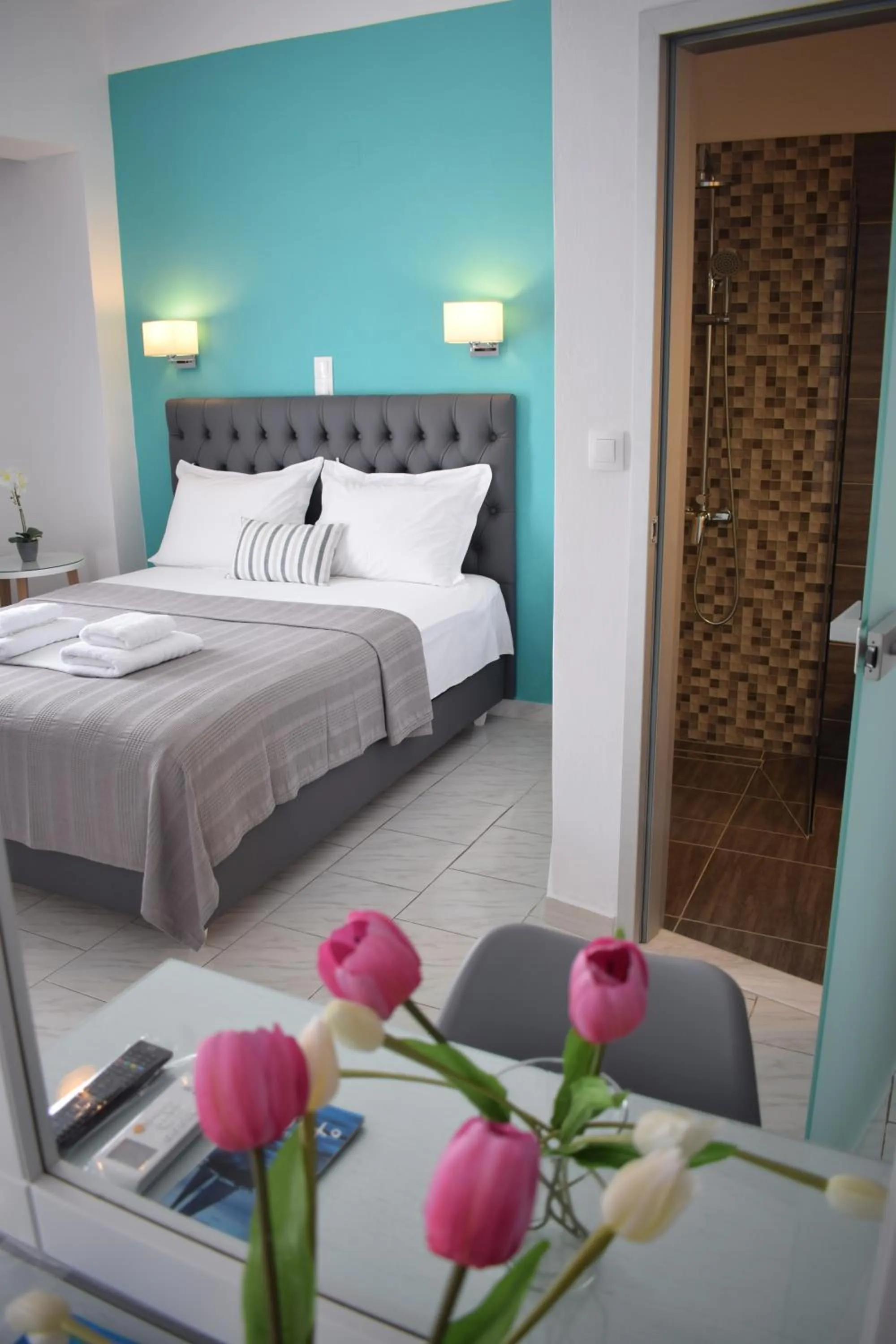 Bed in Mirto Beach Hotel & Restaurant