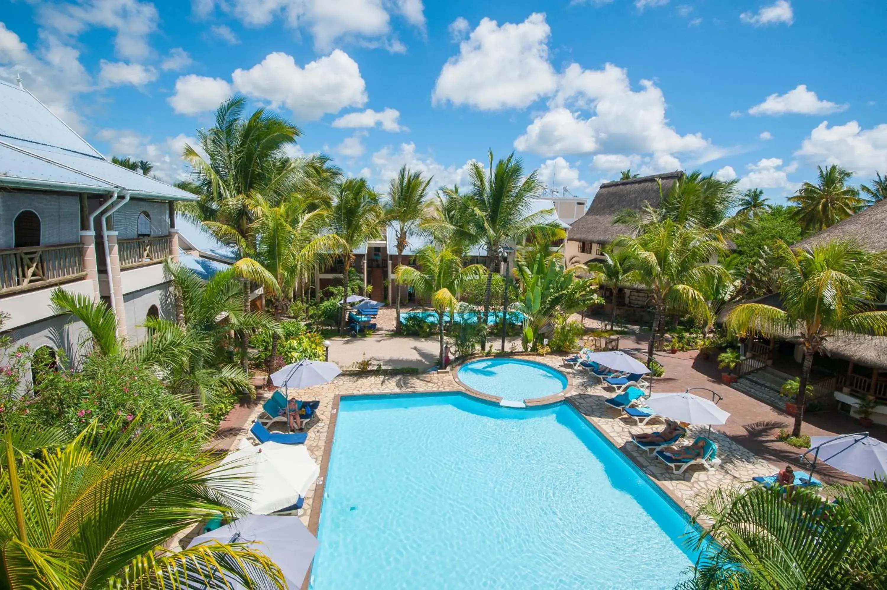 Pool view in Le Palmiste Resort & Spa Pool view in Le Palmiste Resort & Spa