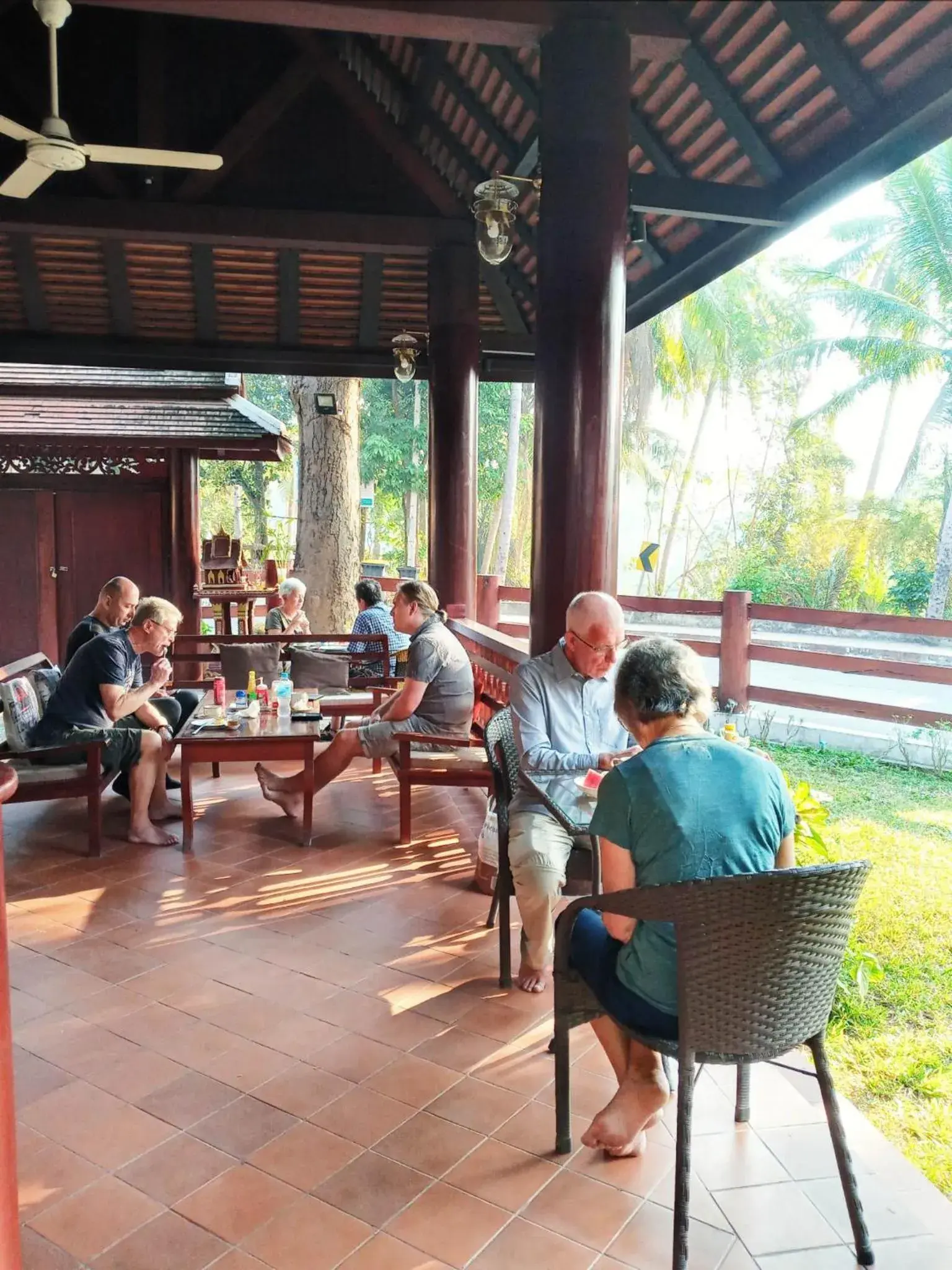 Patio in Luang Prabang Sirikili Villa River View Patio in Luang Prabang Sirikili Villa River View