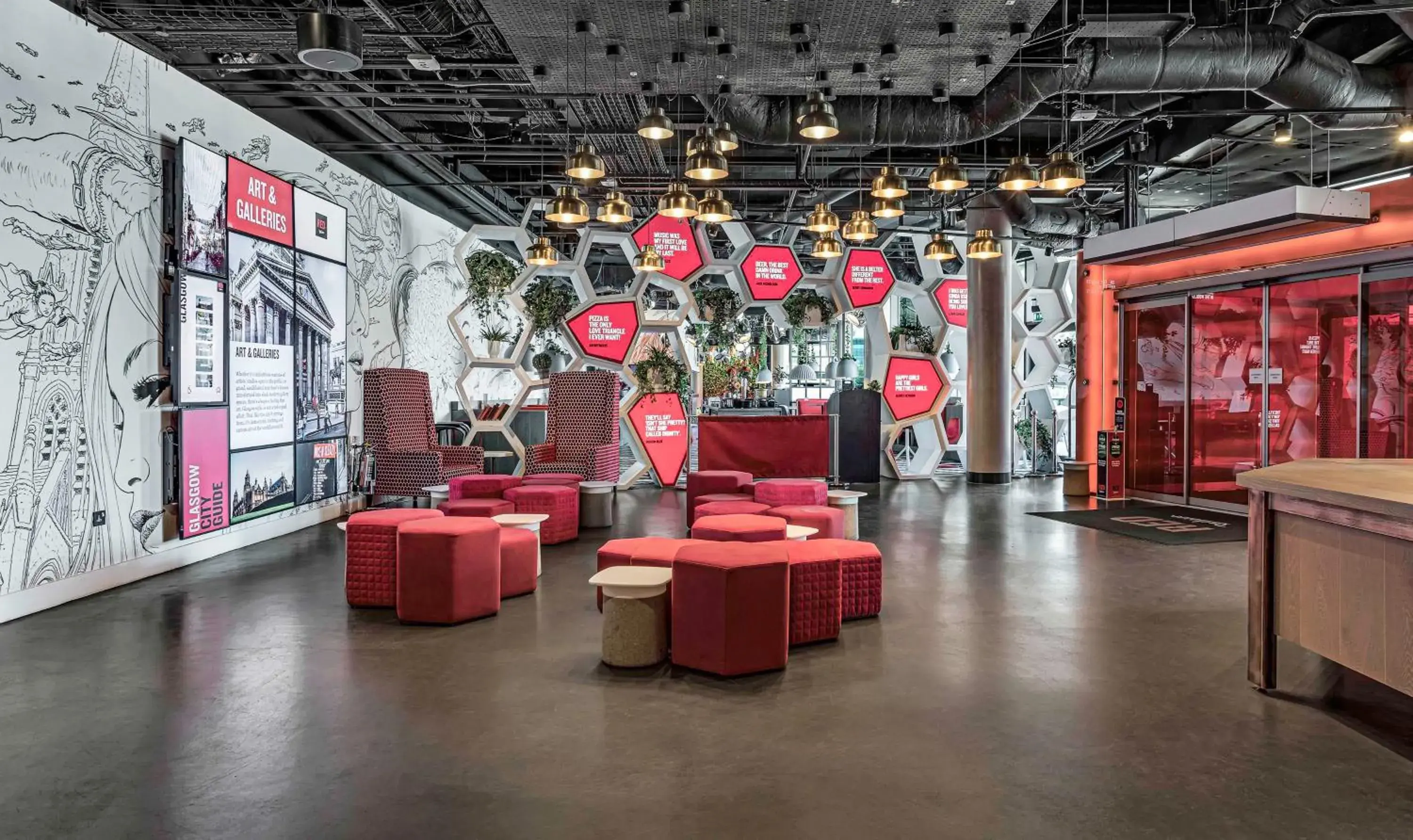 Lobby or reception in Radisson RED Hotel, Glasgow Lobby or reception in Radisson RED Hotel, Glasgow