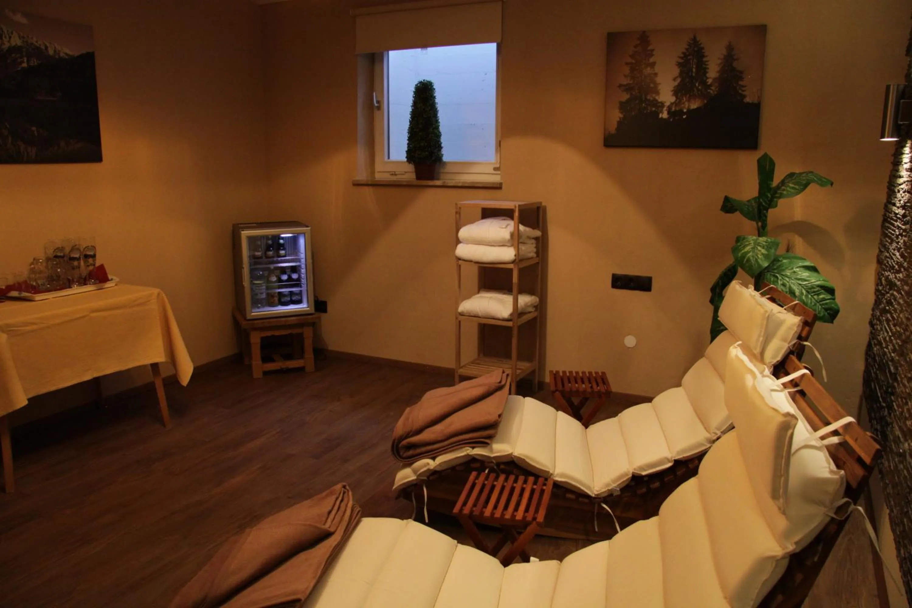 Sauna, Bed in Hotel Franziska