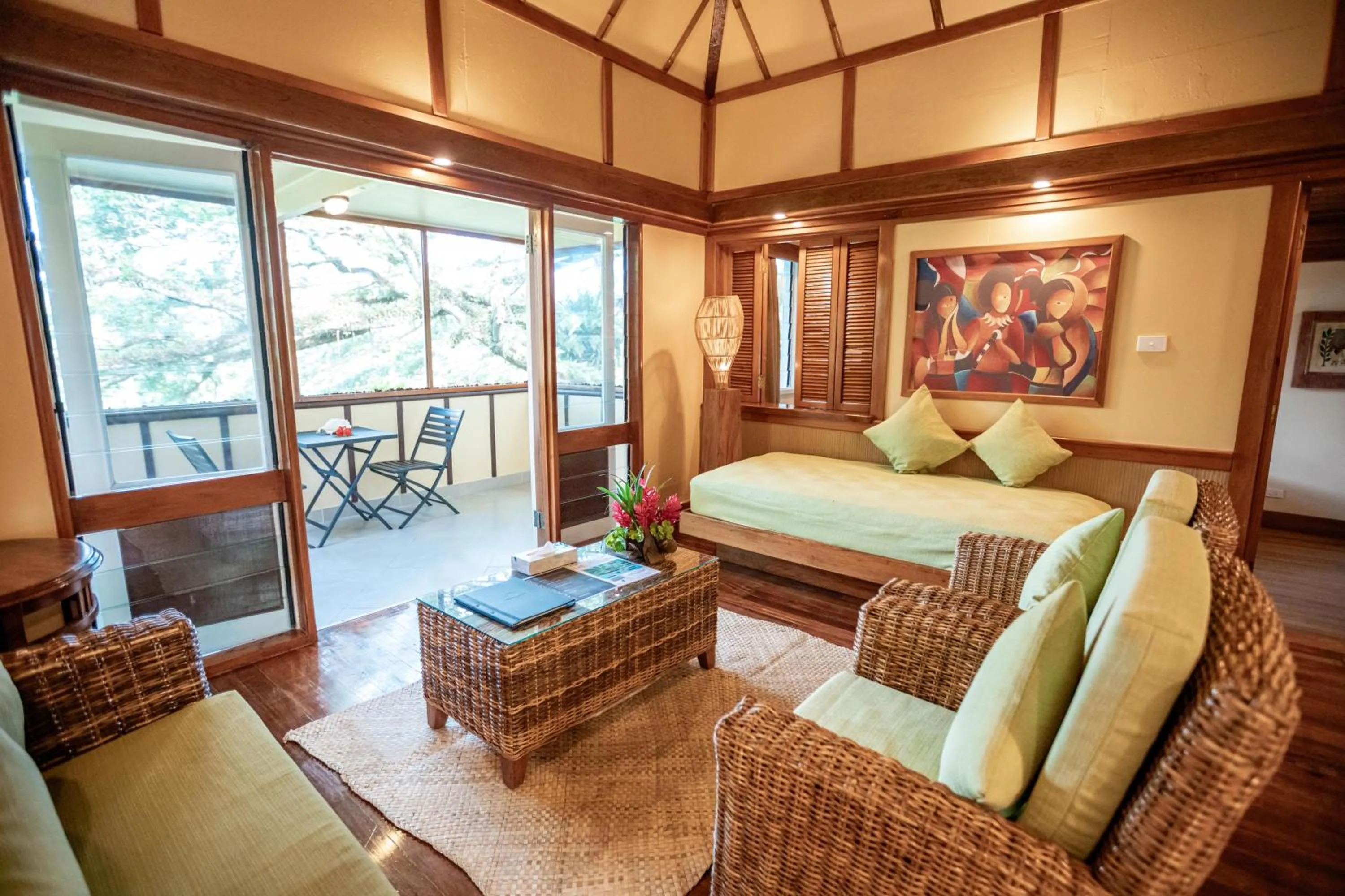 Bed in Koro Sun Resort & Rainforest Spa