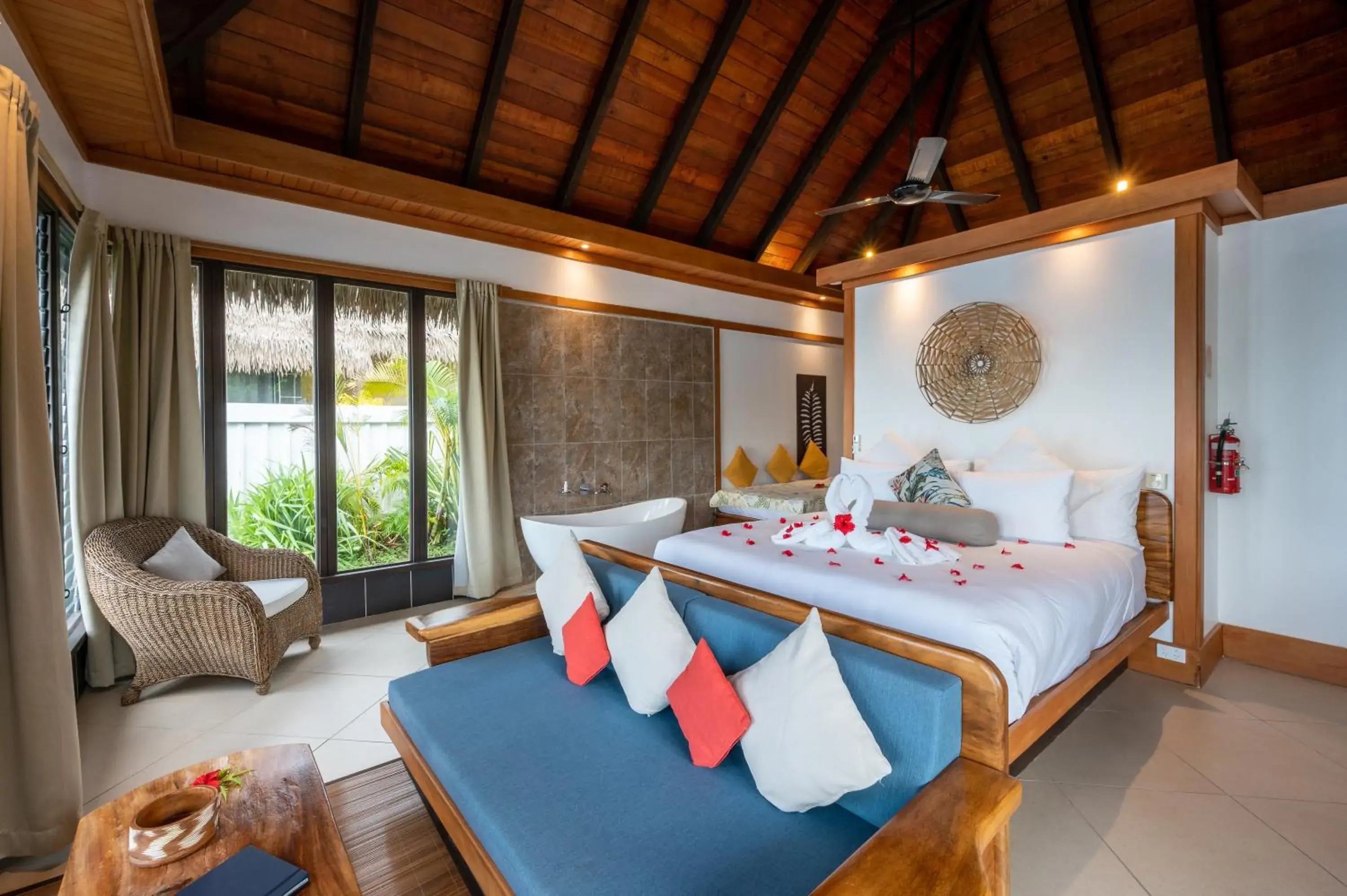 Bed in Koro Sun Resort & Rainforest Spa Bed in Koro Sun Resort & Rainforest Spa