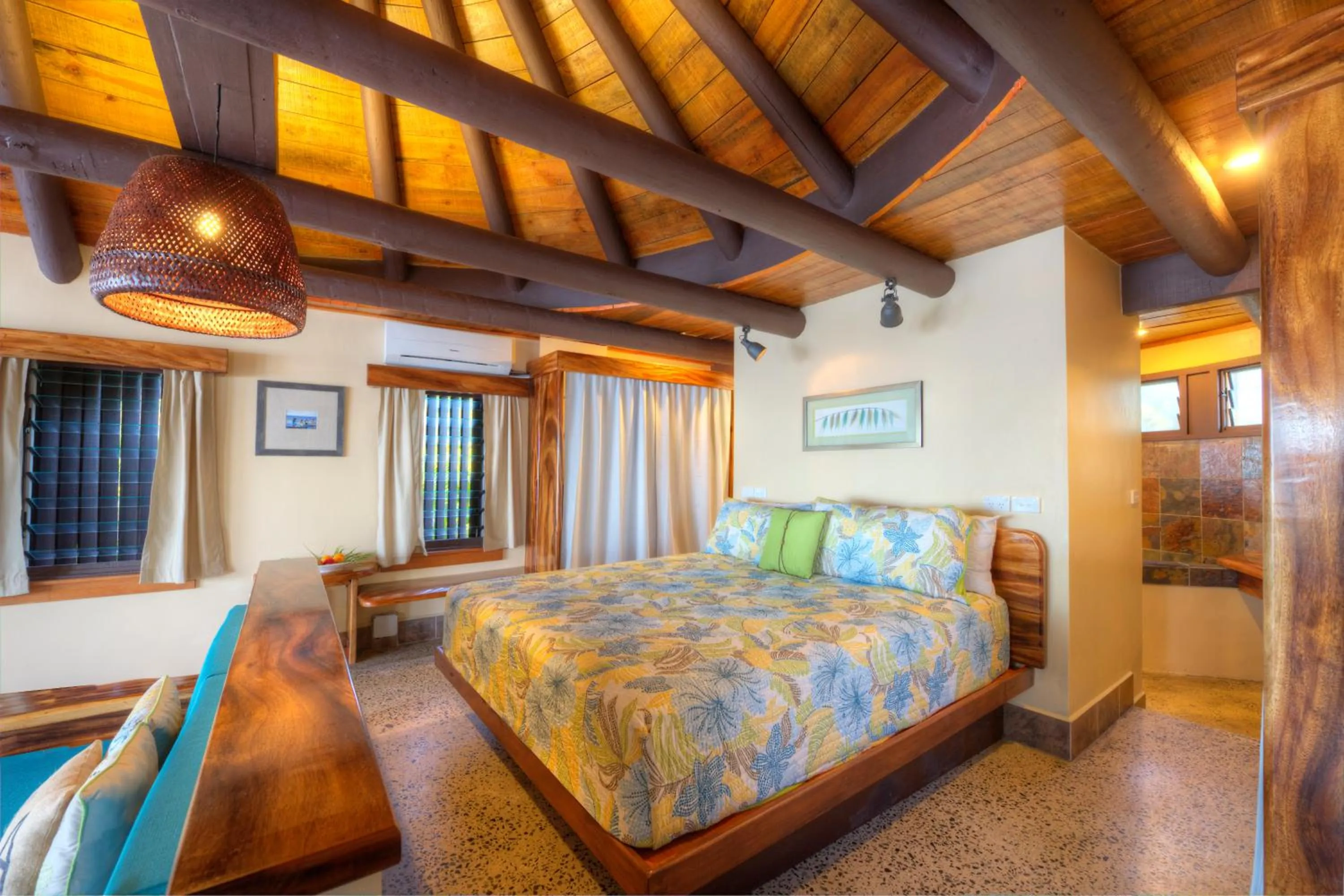 Bed in Koro Sun Resort & Rainforest Spa