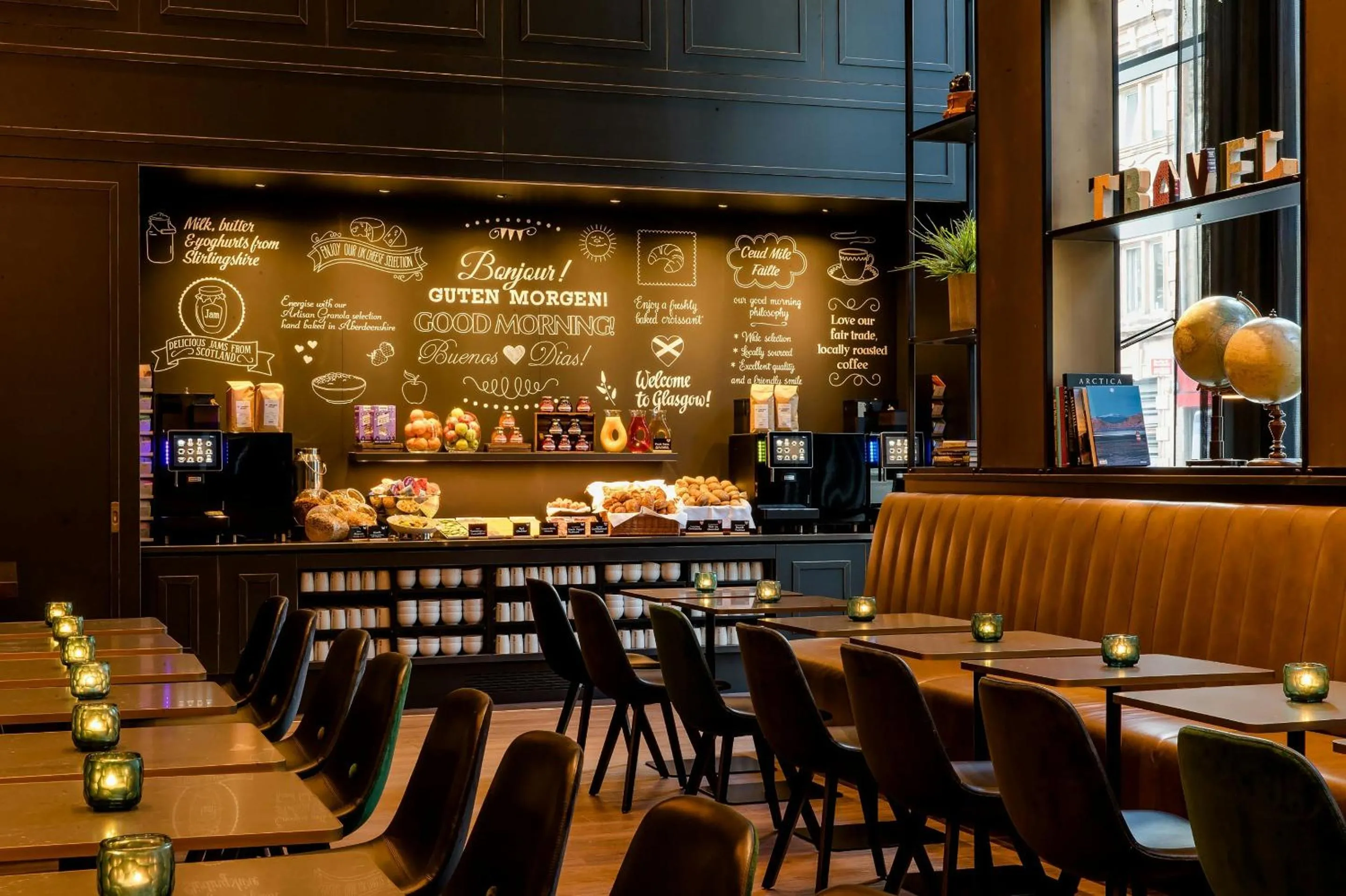 Buffet breakfast in Motel One Glasgow