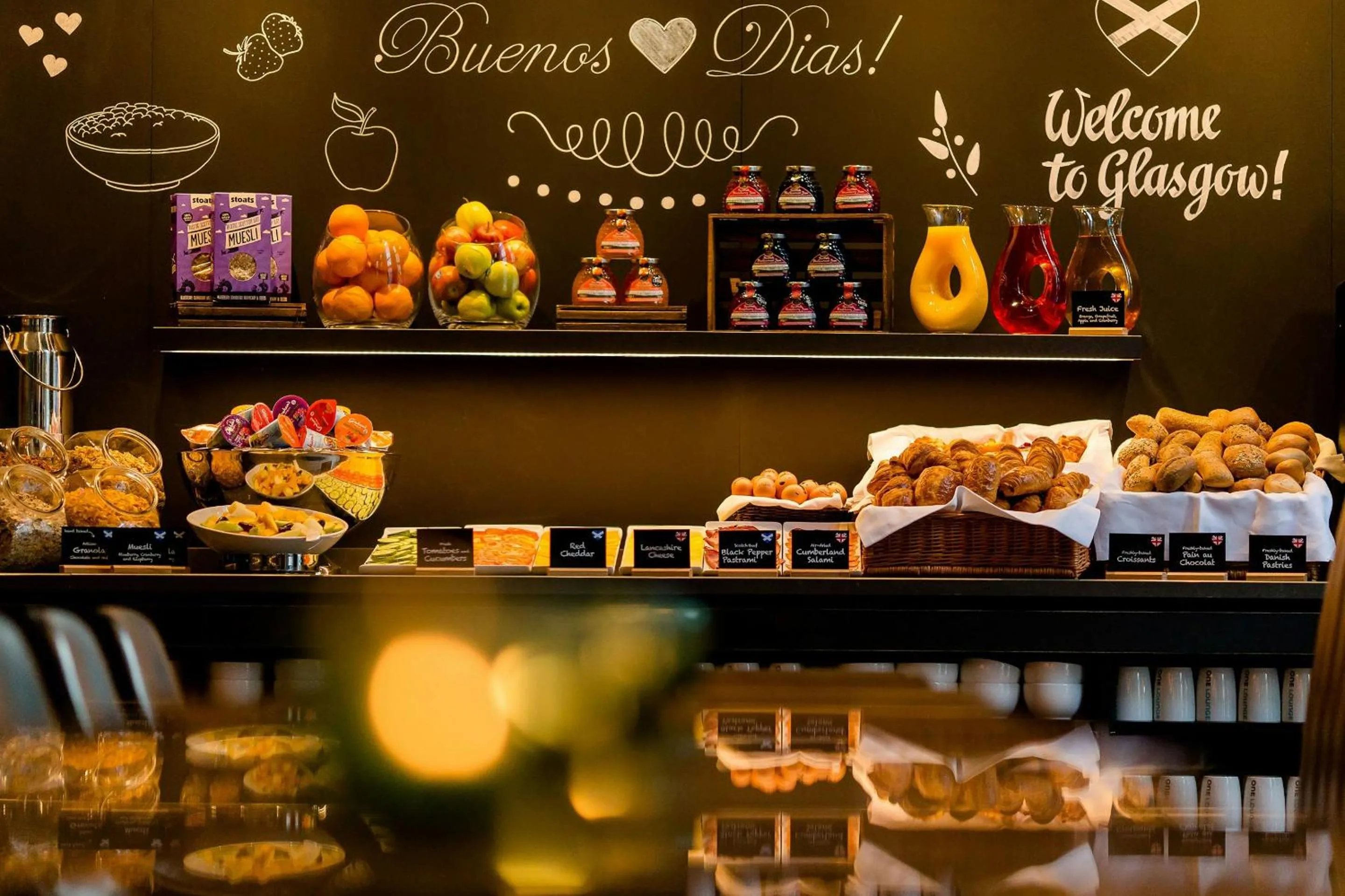 Buffet breakfast in Motel One Glasgow