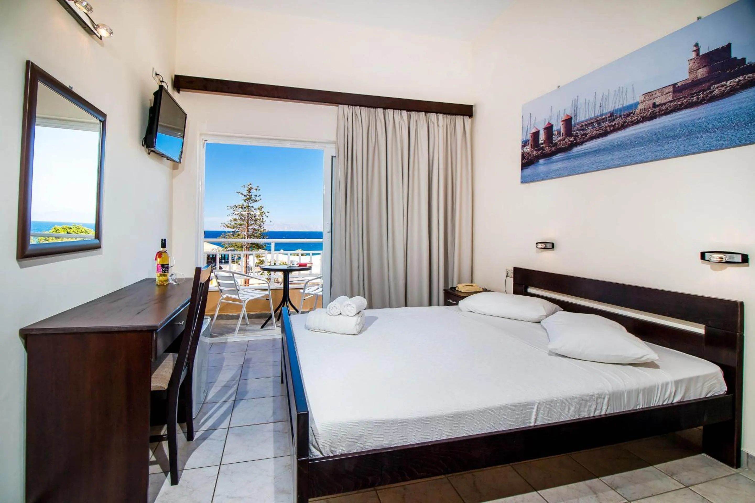 Balcony/Terrace, Bed in Filmar Hotel, Ixia, Rhodes