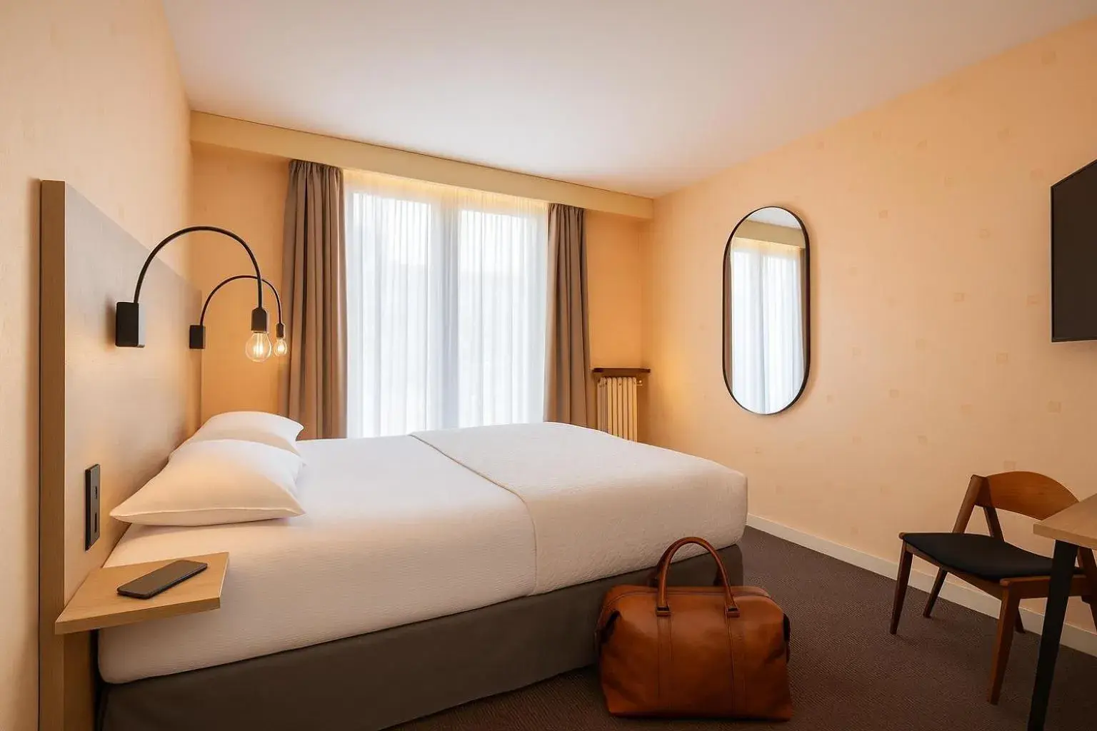 Photo of the whole room, Bed in Cit'Hotel Logis De Brou, Bourg en Bresse Photo of the whole room, Bed in Cit'Hotel Logis De Brou, Bourg en Bresse