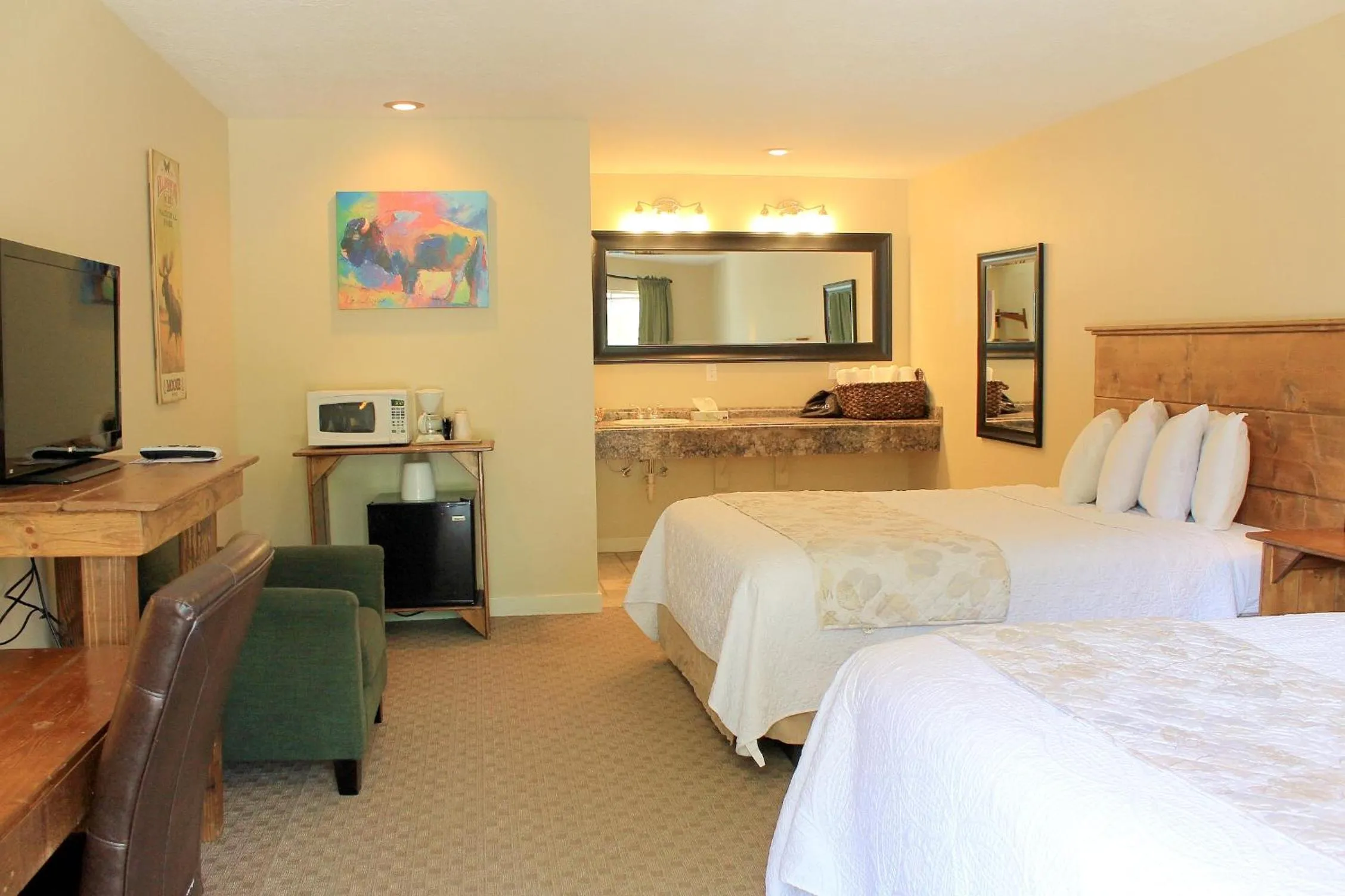 Bed in Moose Creek Inn
