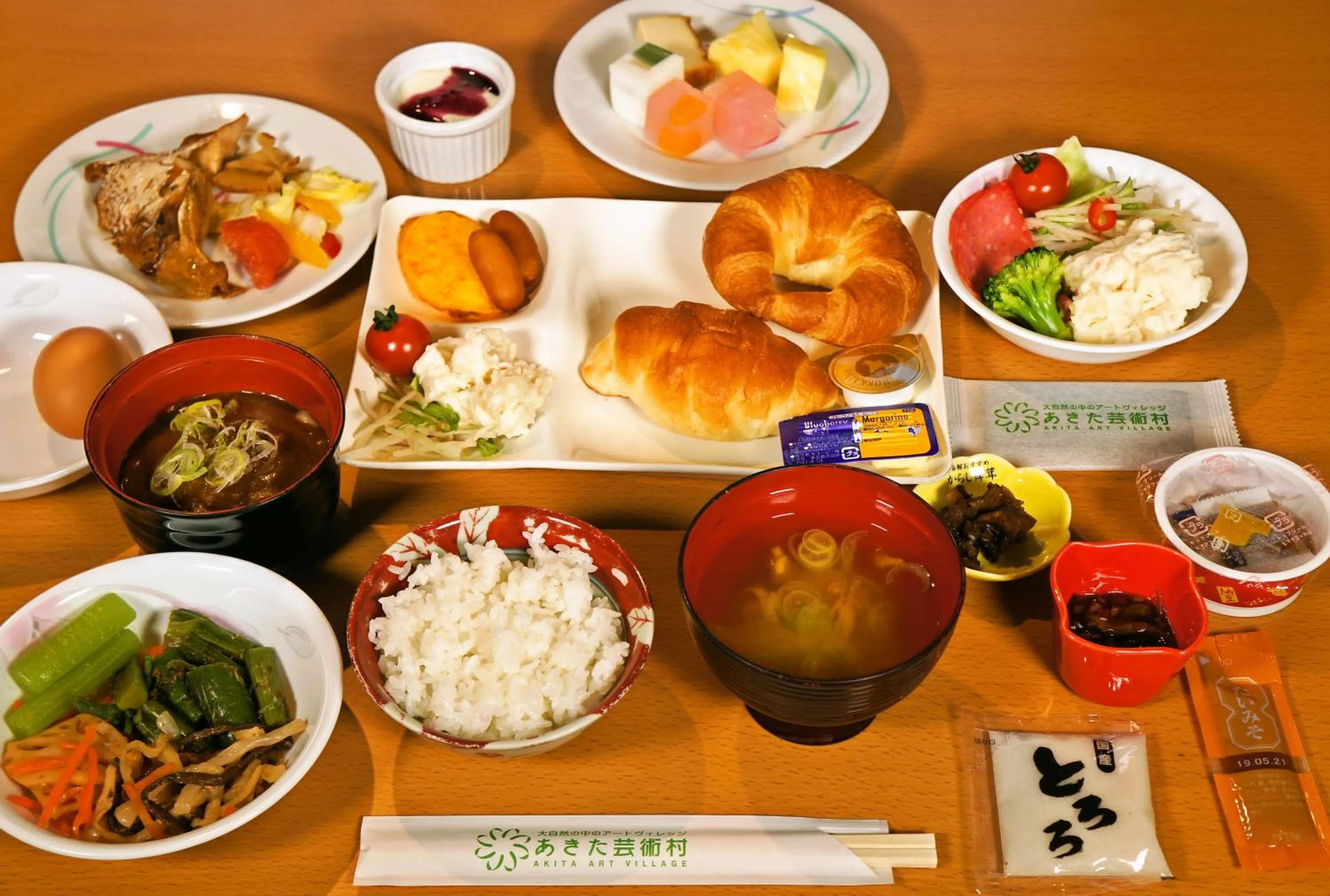 Buffet breakfast in Onsen Yupopo
