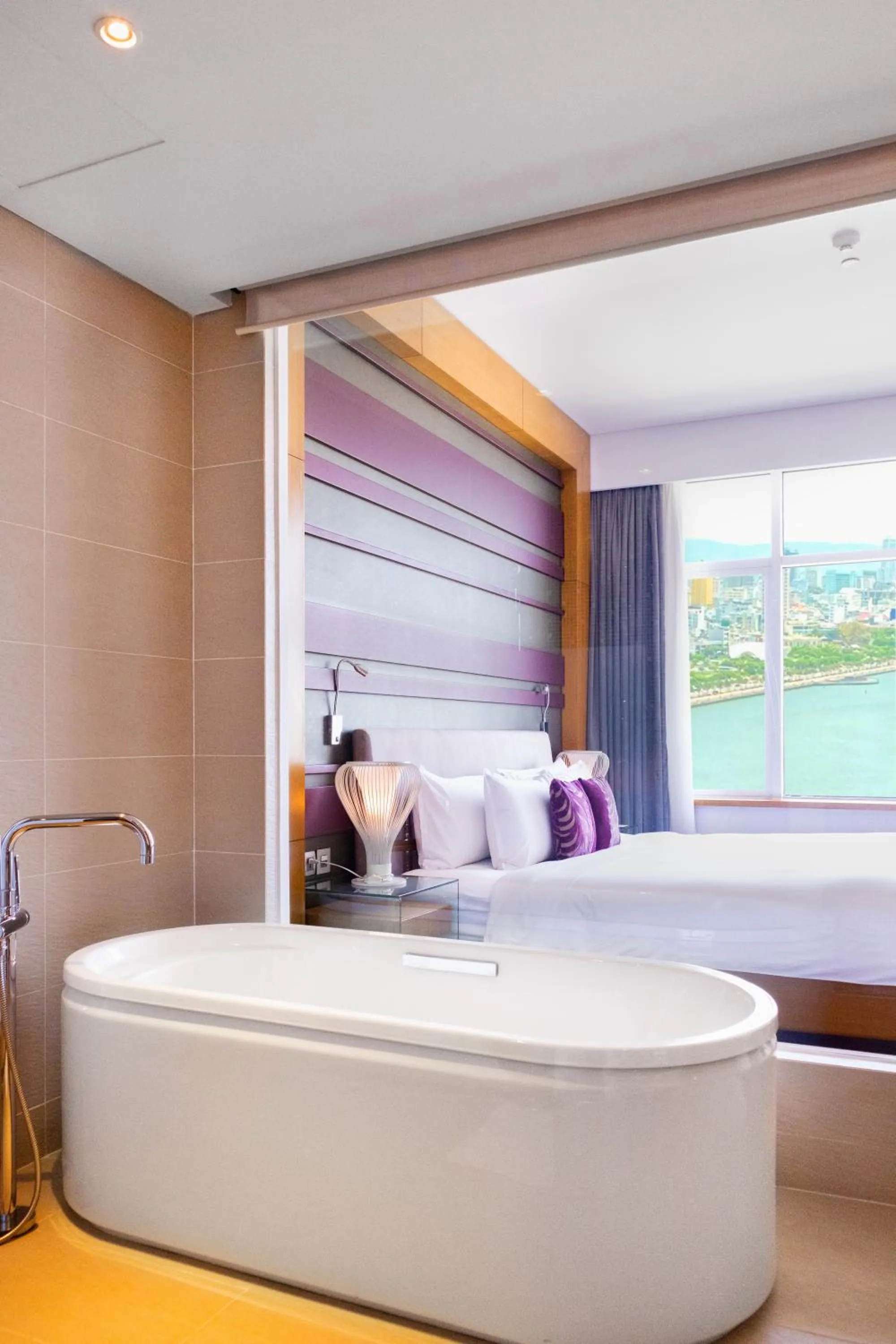 Bathroom, Bed in Grand Mercure Danang