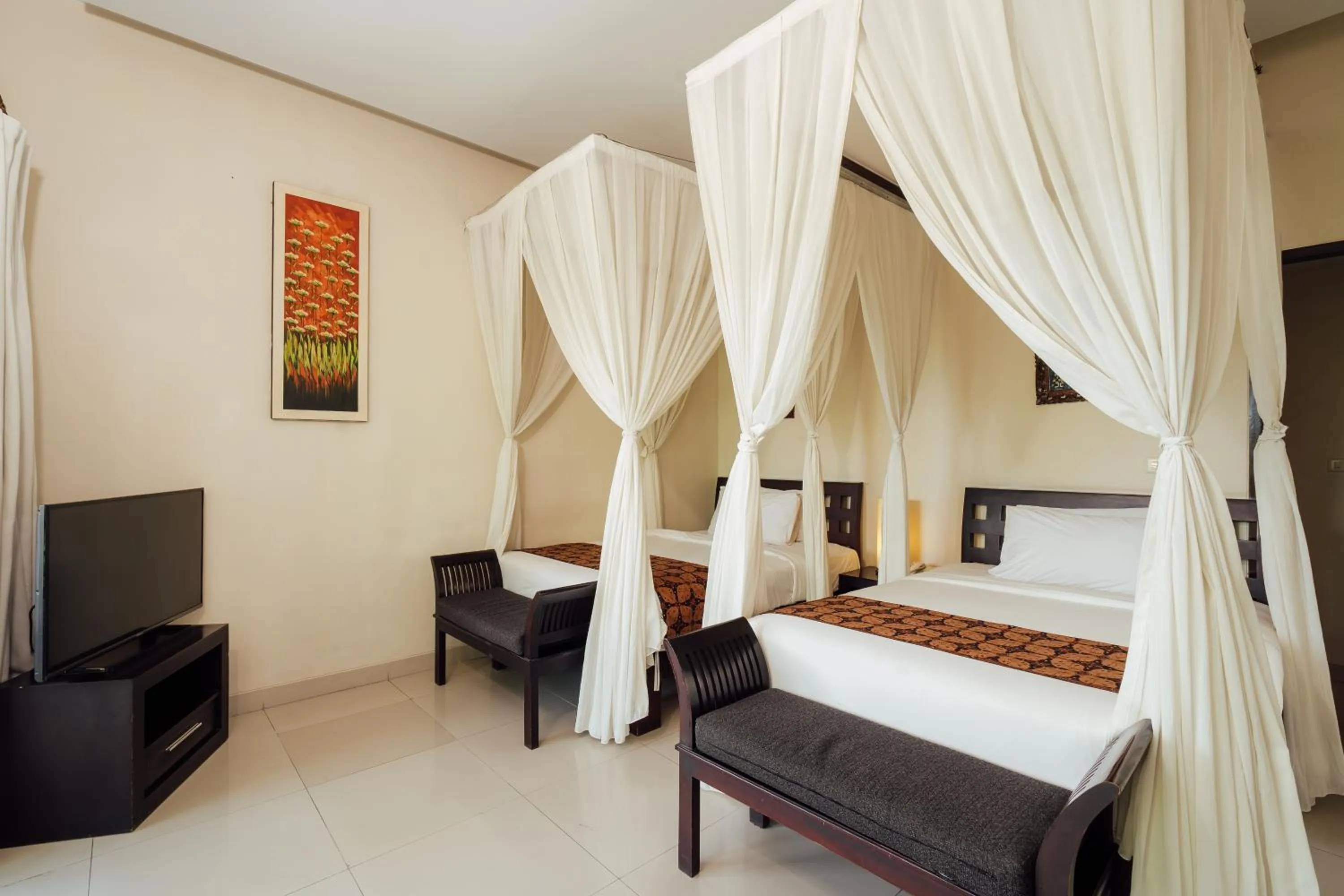 Bed in The Bidadari Villas and Spa Umalas - Seminyak