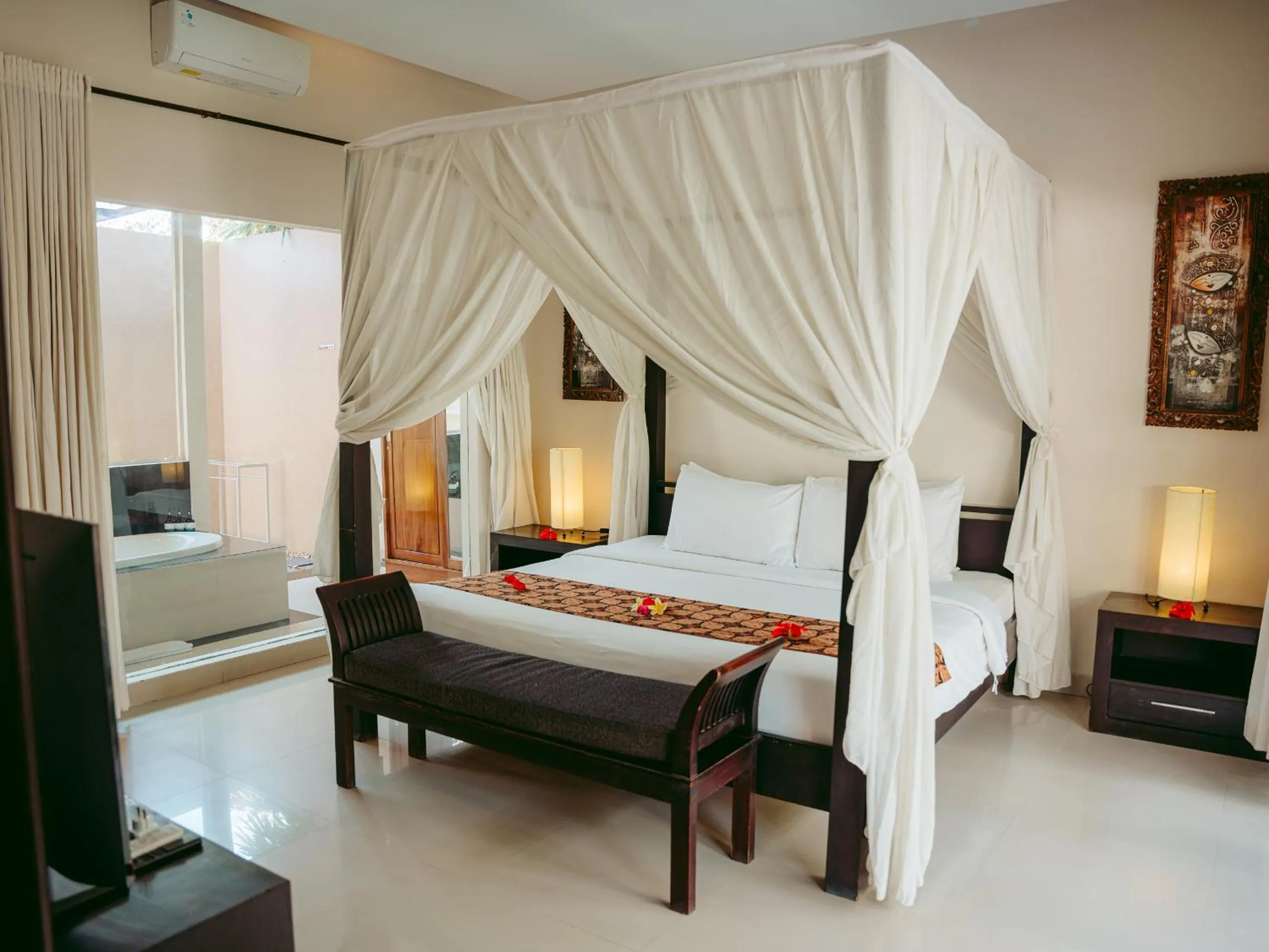 Bed in The Bidadari Villas and Spa Umalas - Seminyak