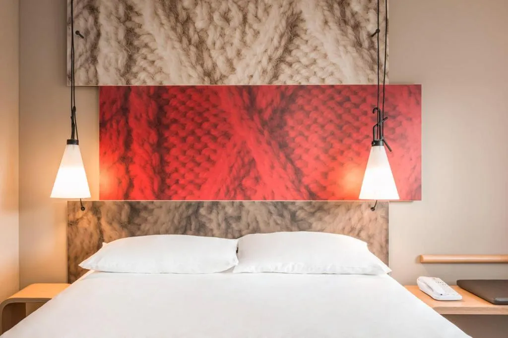 Decorative detail, Bed in ibis Paris Le Bourget