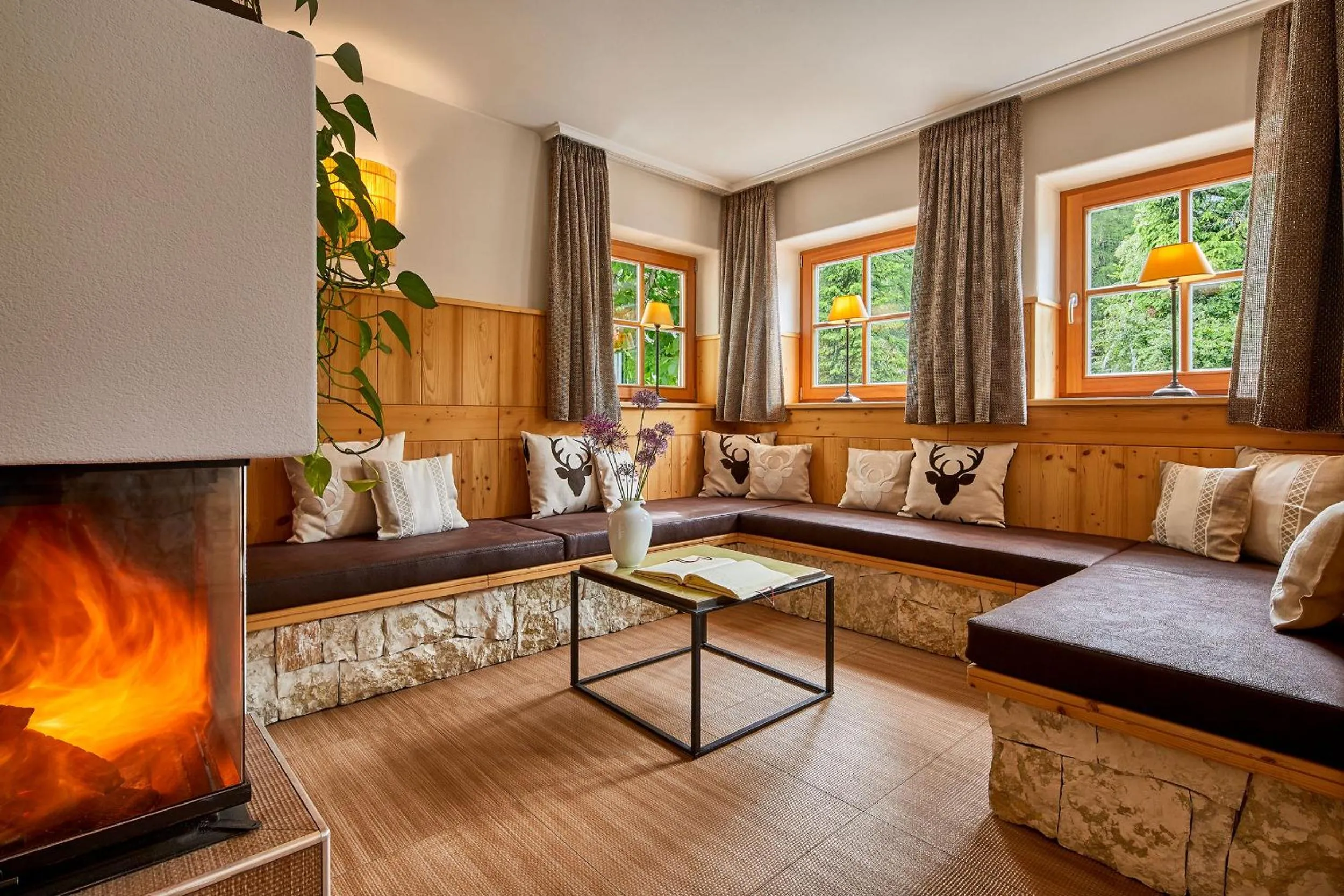 Communal lounge/ TV room in Dolomit Boutique Hotel