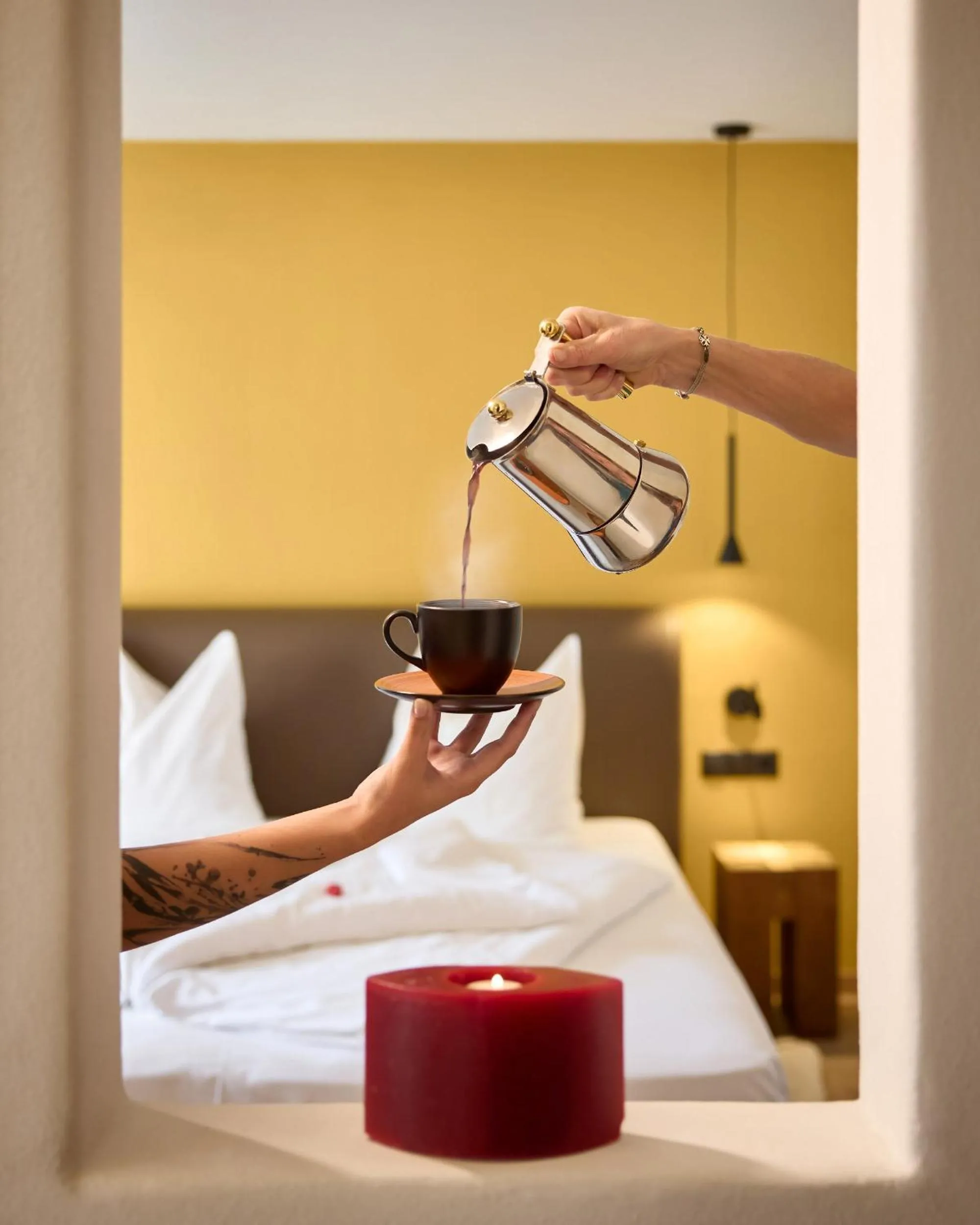Decorative detail, Bed in Dolomit Boutique Hotel