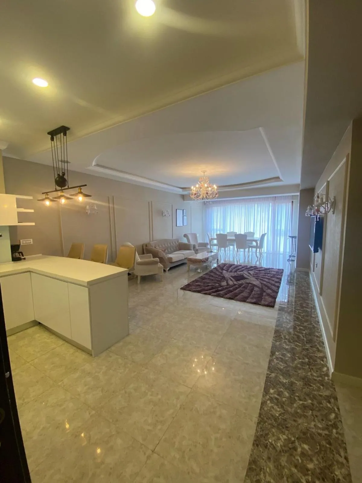 Three-Bedroom Apartment in Baku - Park Azure with sea view two bedrooms and one living room