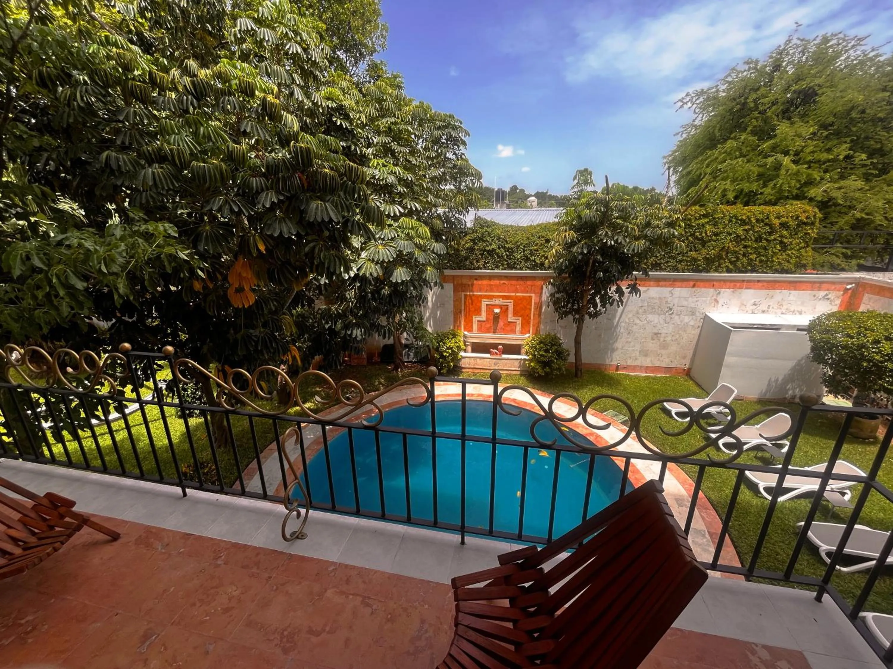 Pool view in Hotel Palacio Maya