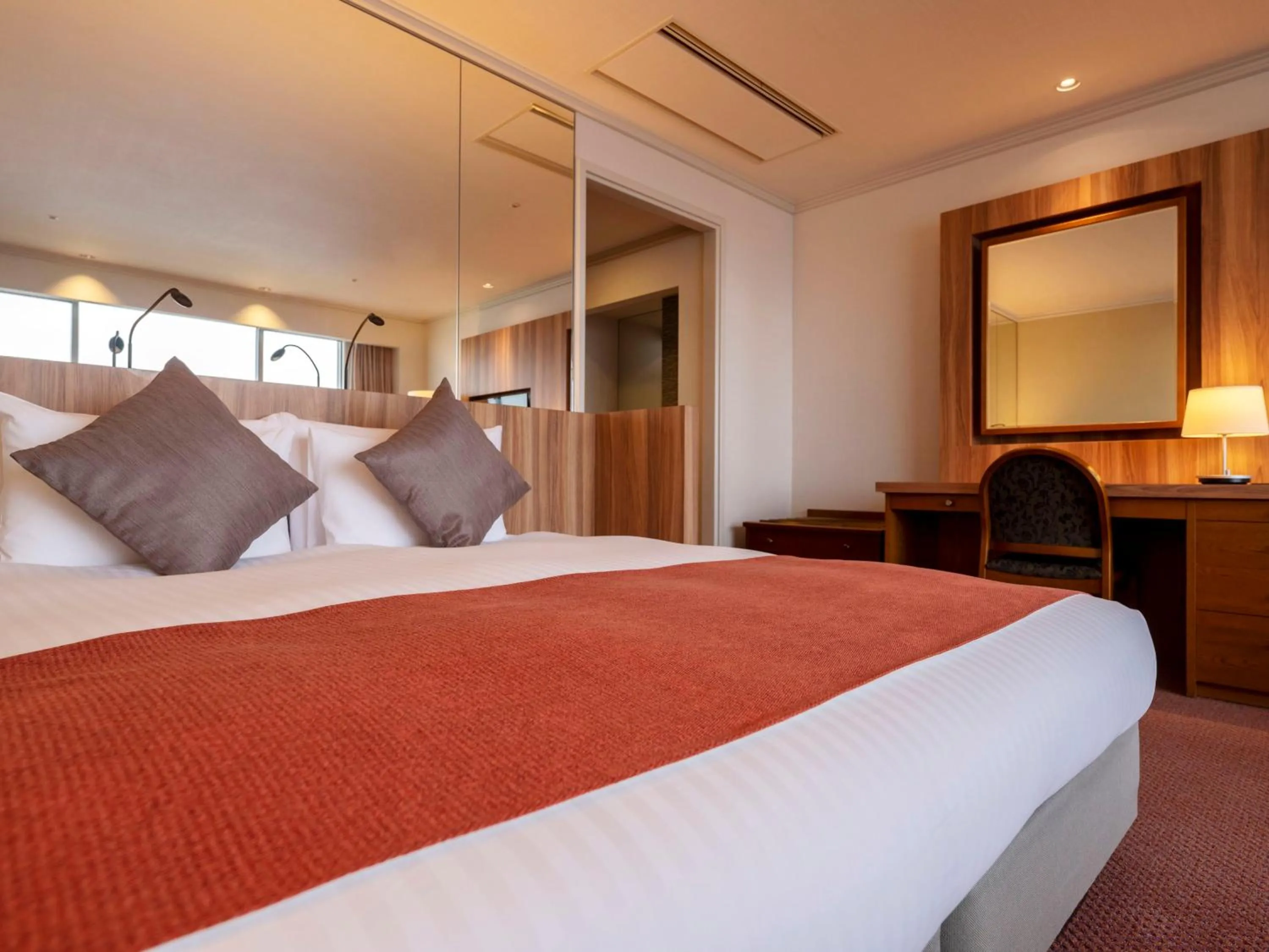 Bed in Hotel New Akao