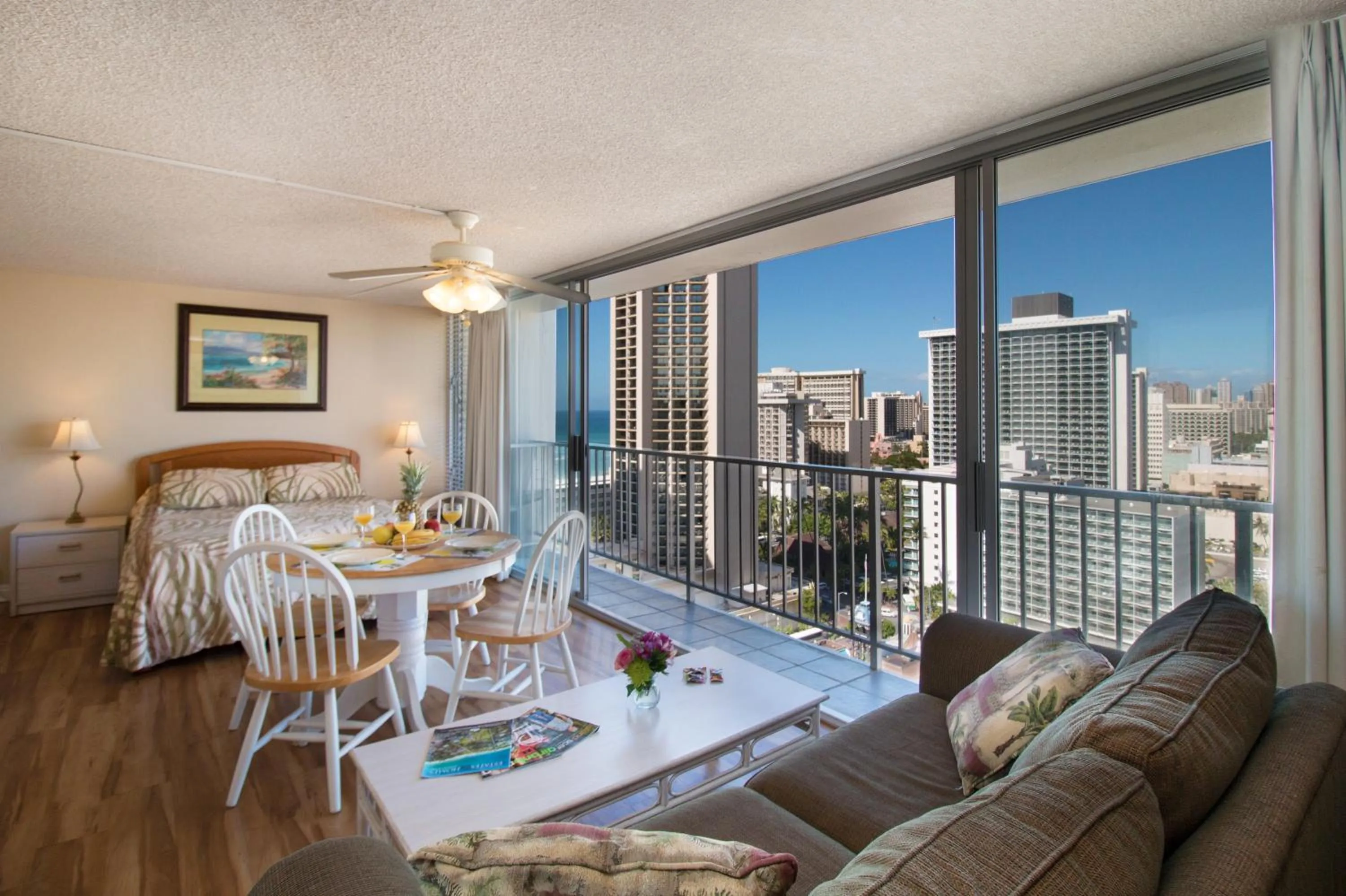 Balcony/Terrace in Ocean View Studio, Near Waikiki Beach