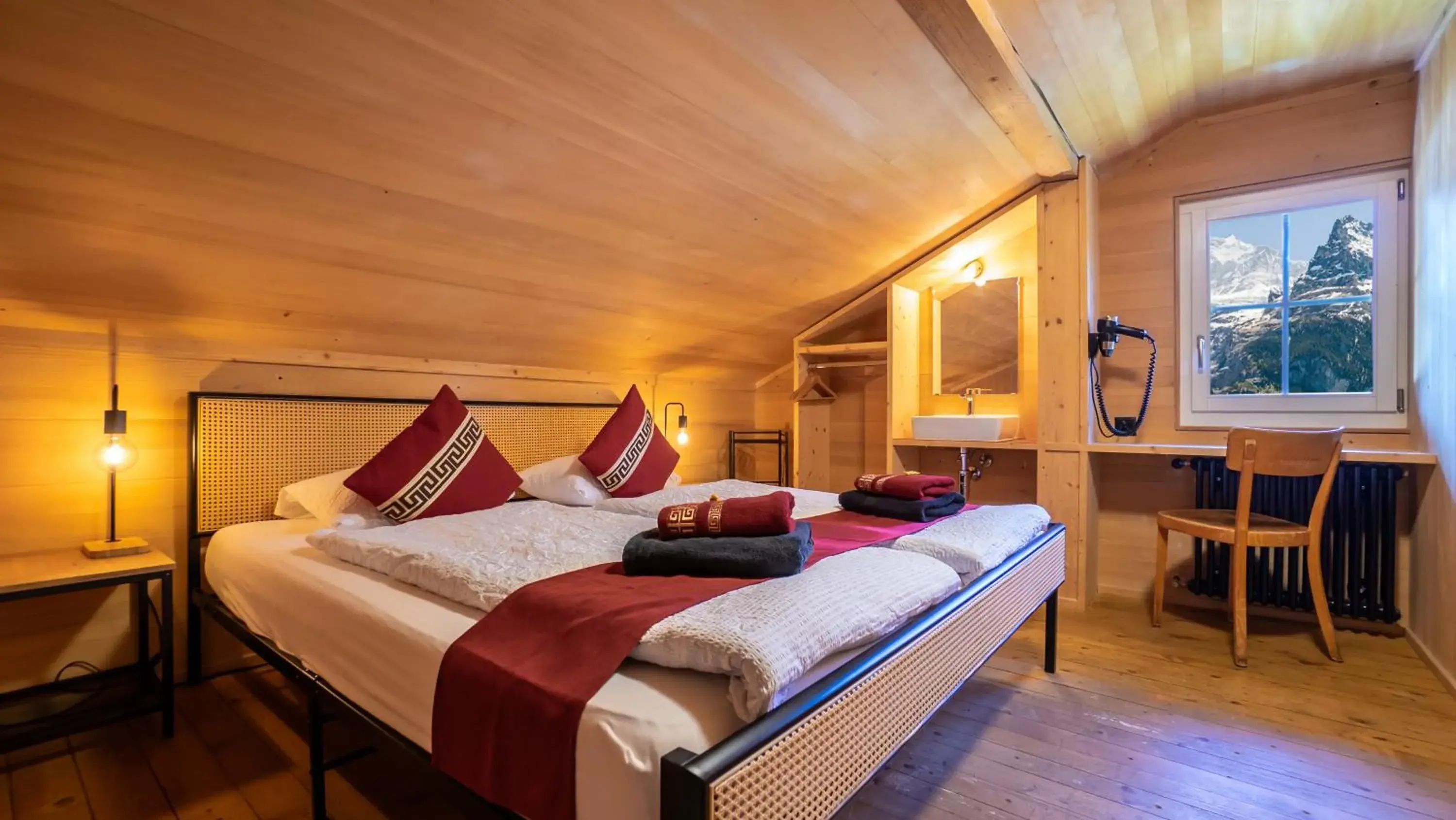 Double Room with Eiger View and Shared Bathroom in Naturfreunde Hostel Grindelwald Double Room with Eiger View and Shared Bathroom in Naturfreunde Hostel Grindelwald