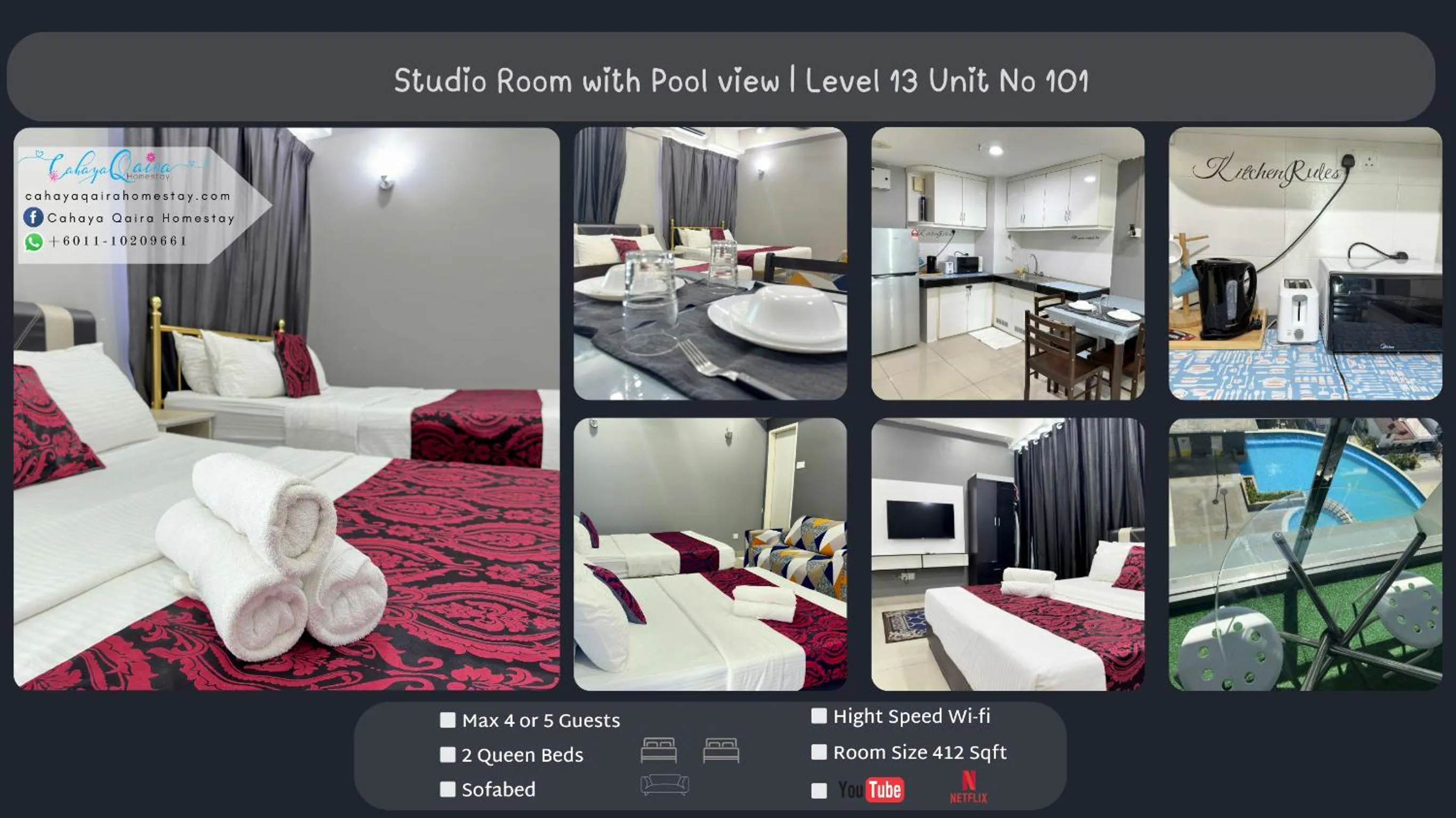 Bed in Cahaya Qaira Homestay @ D'Perdana Kota Bharu