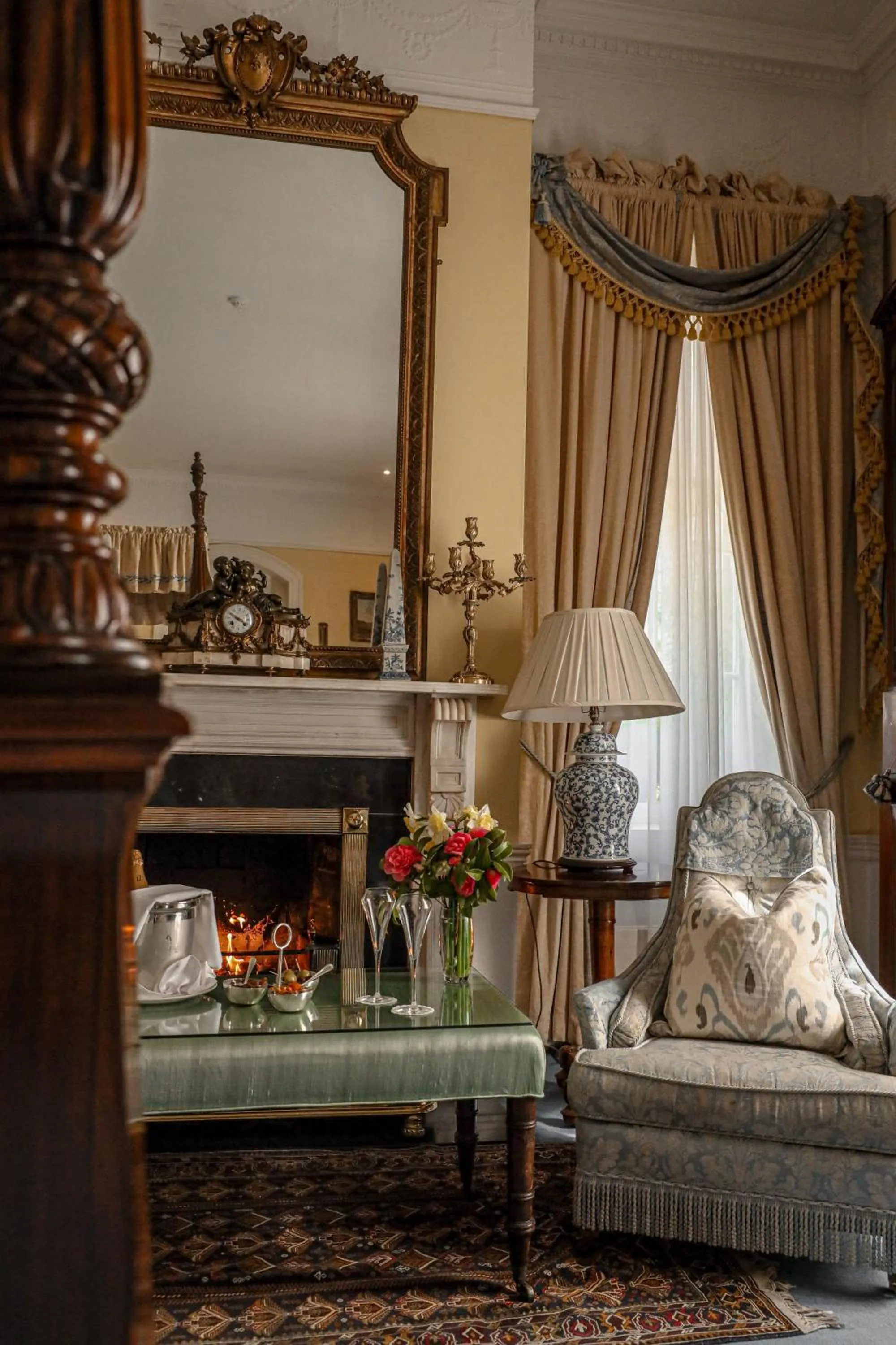 Decorative detail, Bed in Marlfield House Hotel Relais et Chateaux