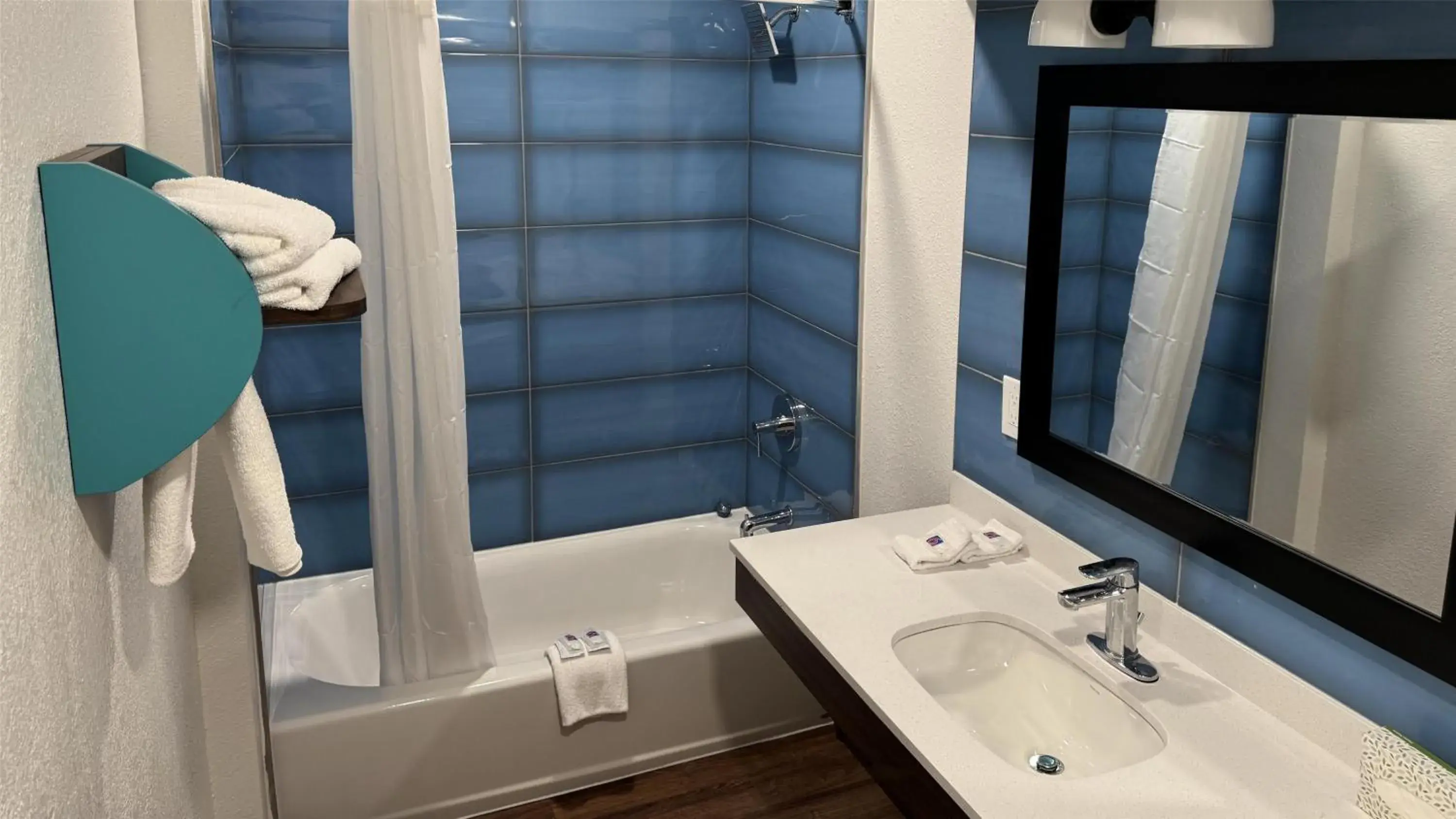 Bathroom in Motel 6 Galveston, TX Seawall Bathroom in Motel 6 Galveston, TX Seawall