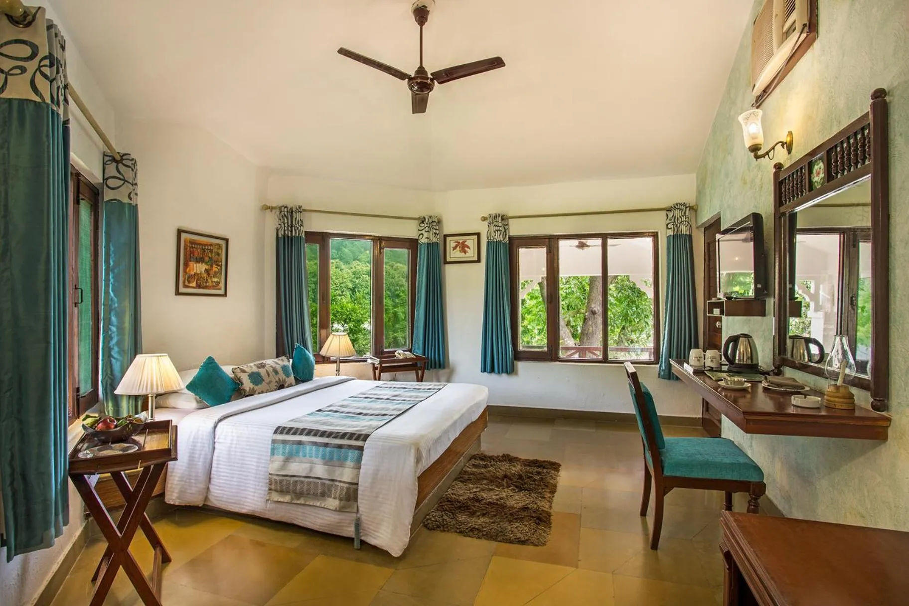 Photo of the whole room, Bed in The Riverview Retreat Corbett by Leisure Hotels