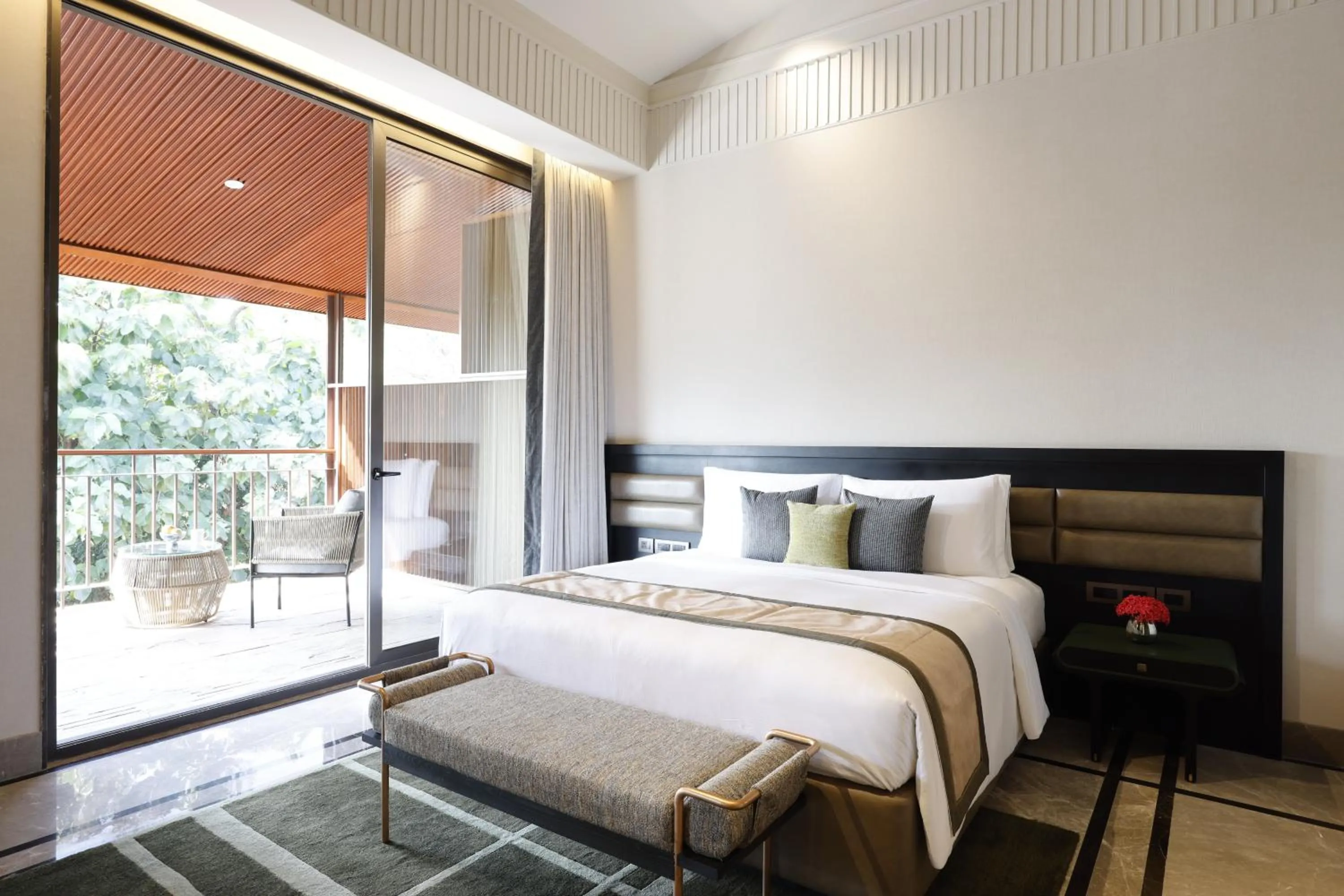 Bed in The Riverview Retreat Corbett by Leisure Hotels